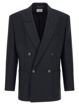 Saint Laurent Blauer Wollblazer