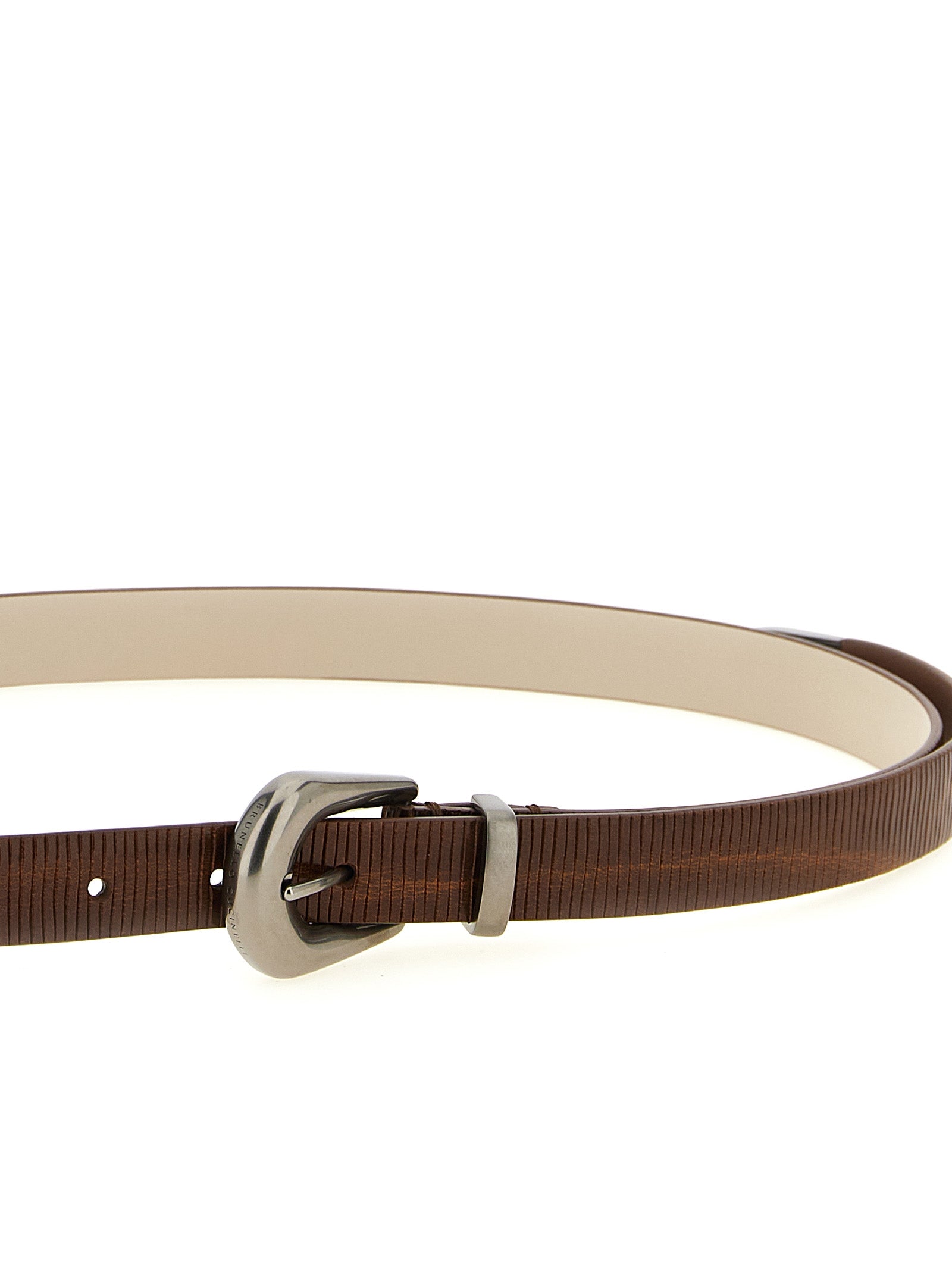Brunello Cucinelli Brauner Kalbsleder-Gürtel