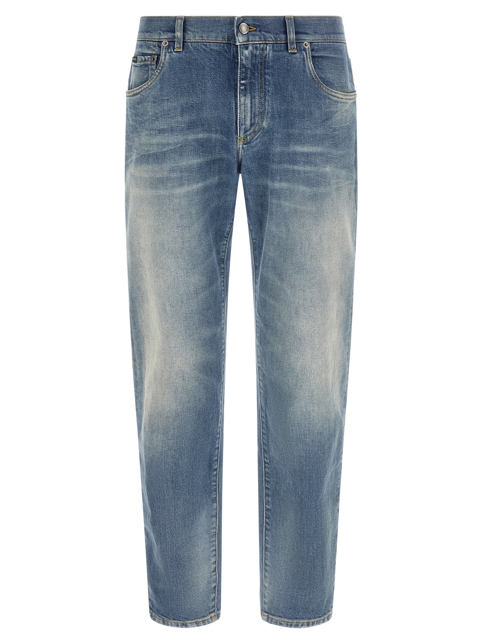 Dolce & Gabbana Blaue Jeans aus Baumwolle im geraden Schnitt