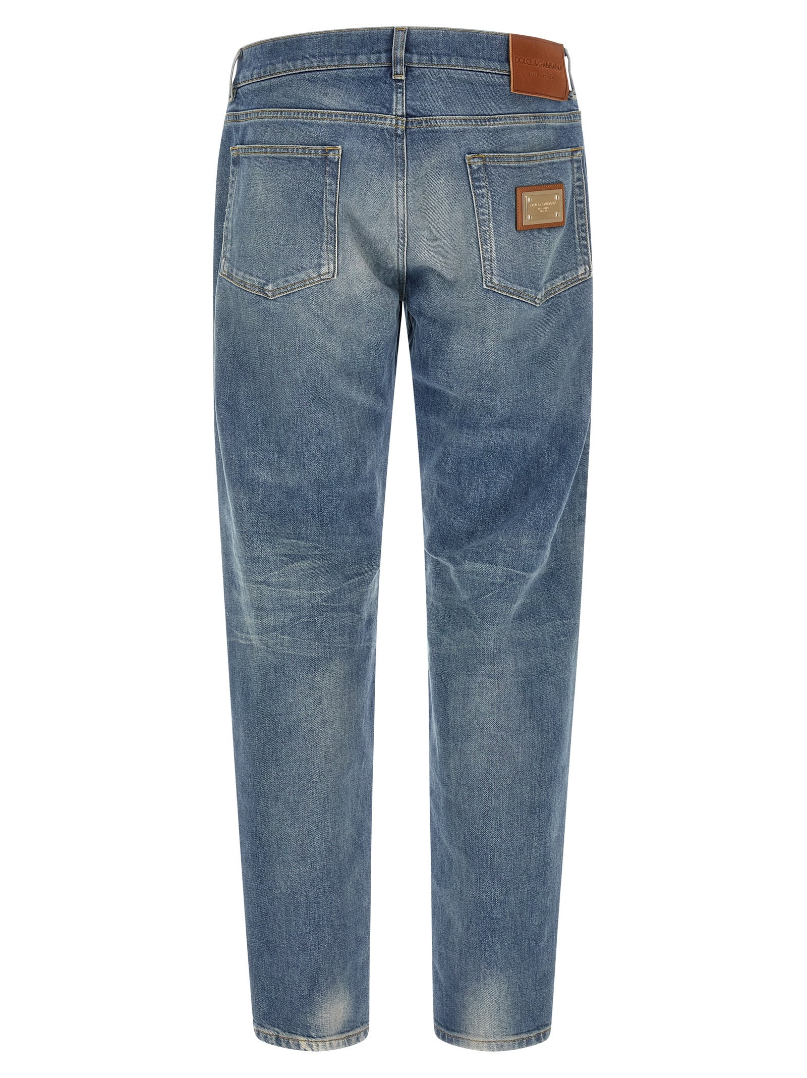 Dolce & Gabbana Blaue Jeans aus Baumwolle im geraden Schnitt