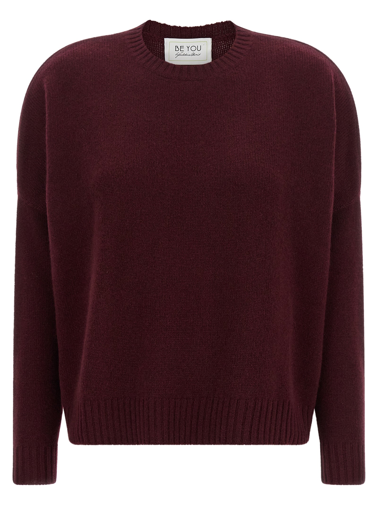 BE YOU Kaschmir-Strickjacke in Bordeaux