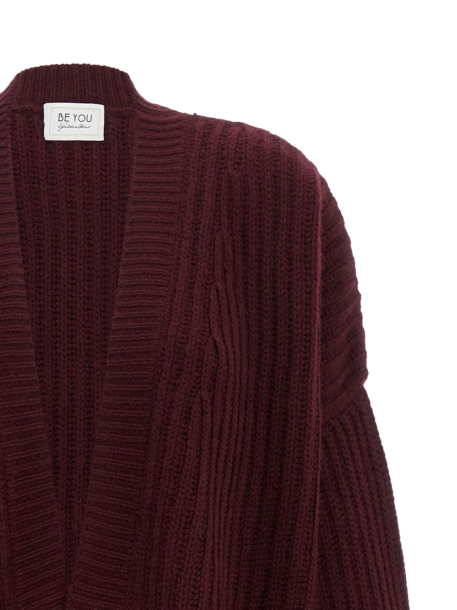 BE YOU Kaschmir-Strickjacke in Bordeaux