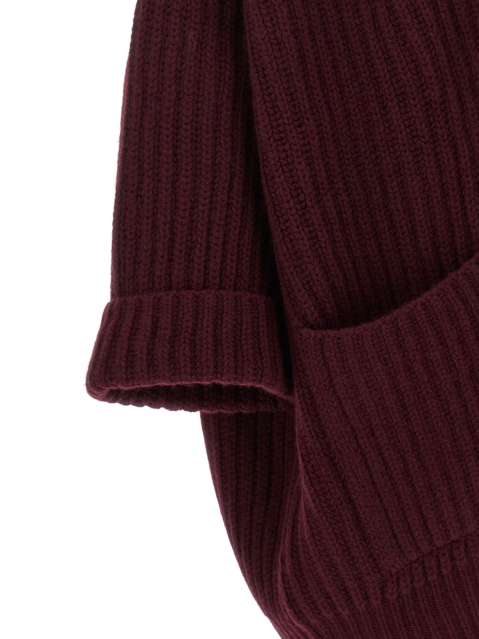 BE YOU Kaschmir-Strickjacke in Bordeaux