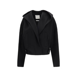 Max Mara Schwarze Oves Aries Wolljacke in voller Länge