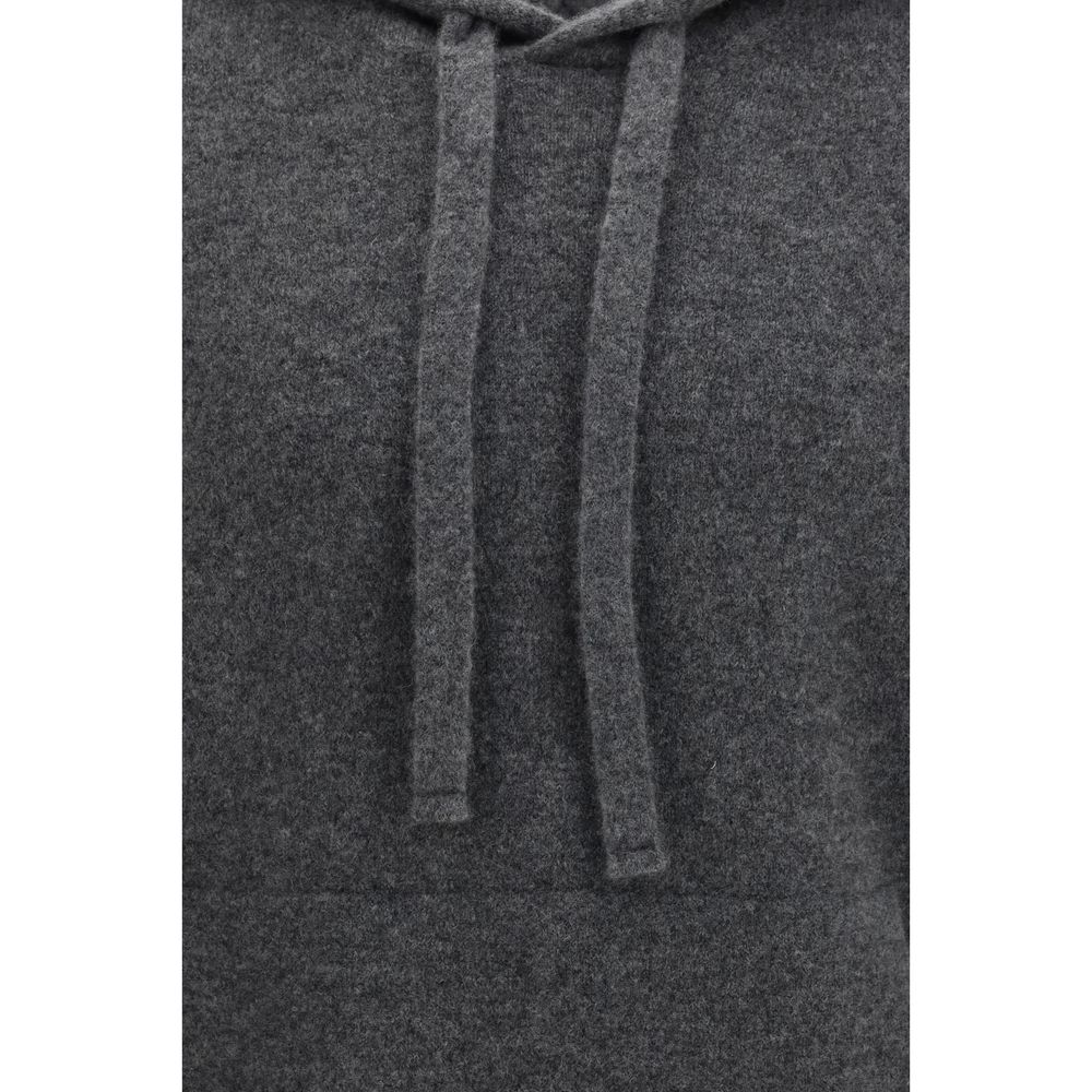 Laneus Grauer Kaschmir-Kapuzenpullover