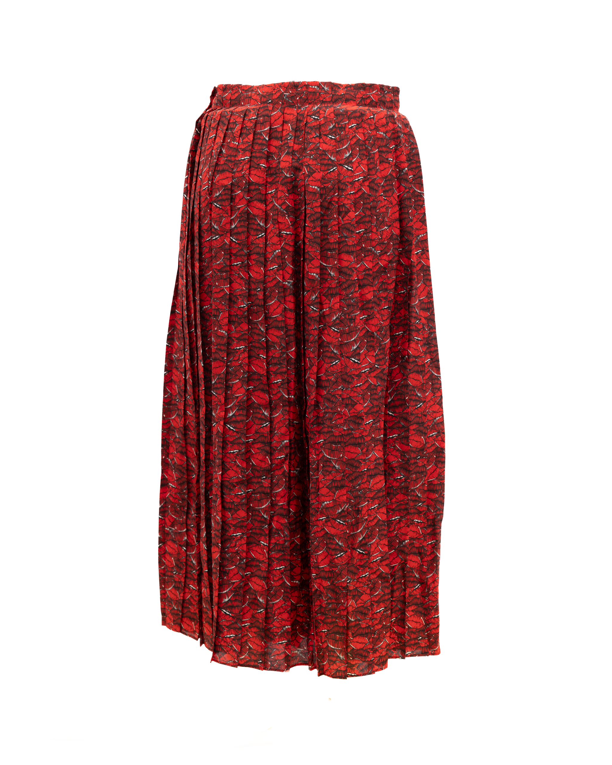Valentino Garavani Damen Midirock in Rot mit schwarz-weißen Details