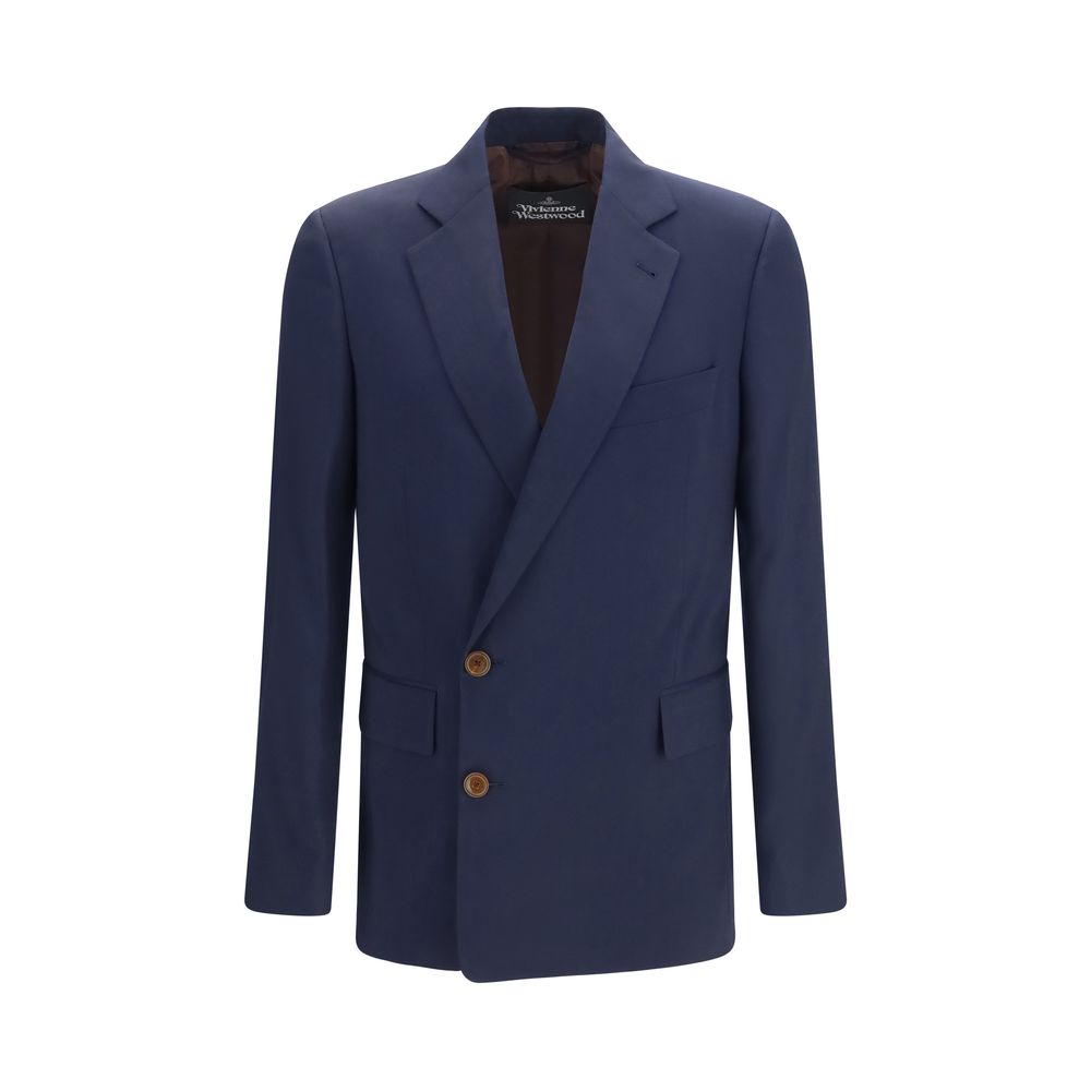 Vivienne Westwood Blaue Jacke aus Wolle Oves Aries in voller Länge