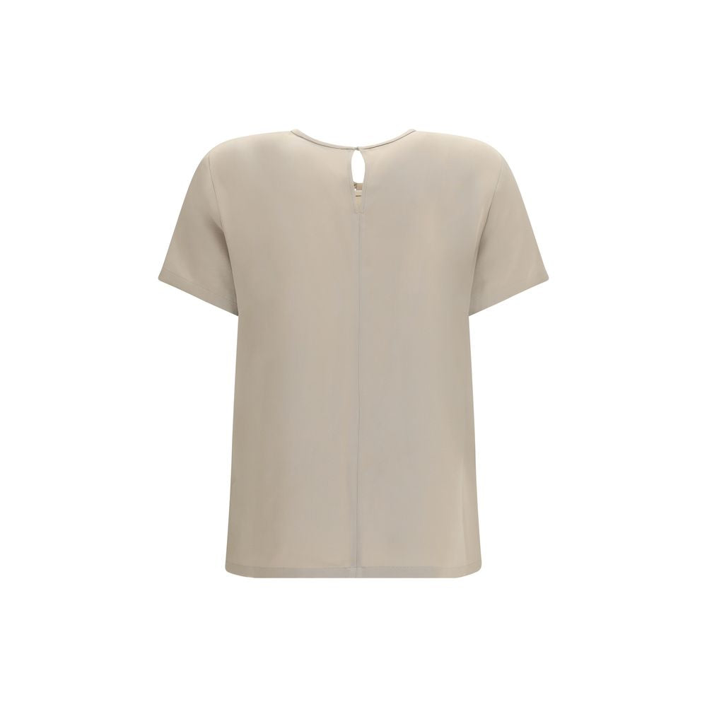 Max Mara Beiges Seiden-T-Shirt