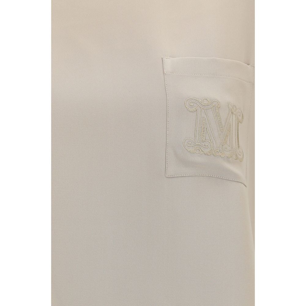 Max Mara Beiges Seiden-T-Shirt
