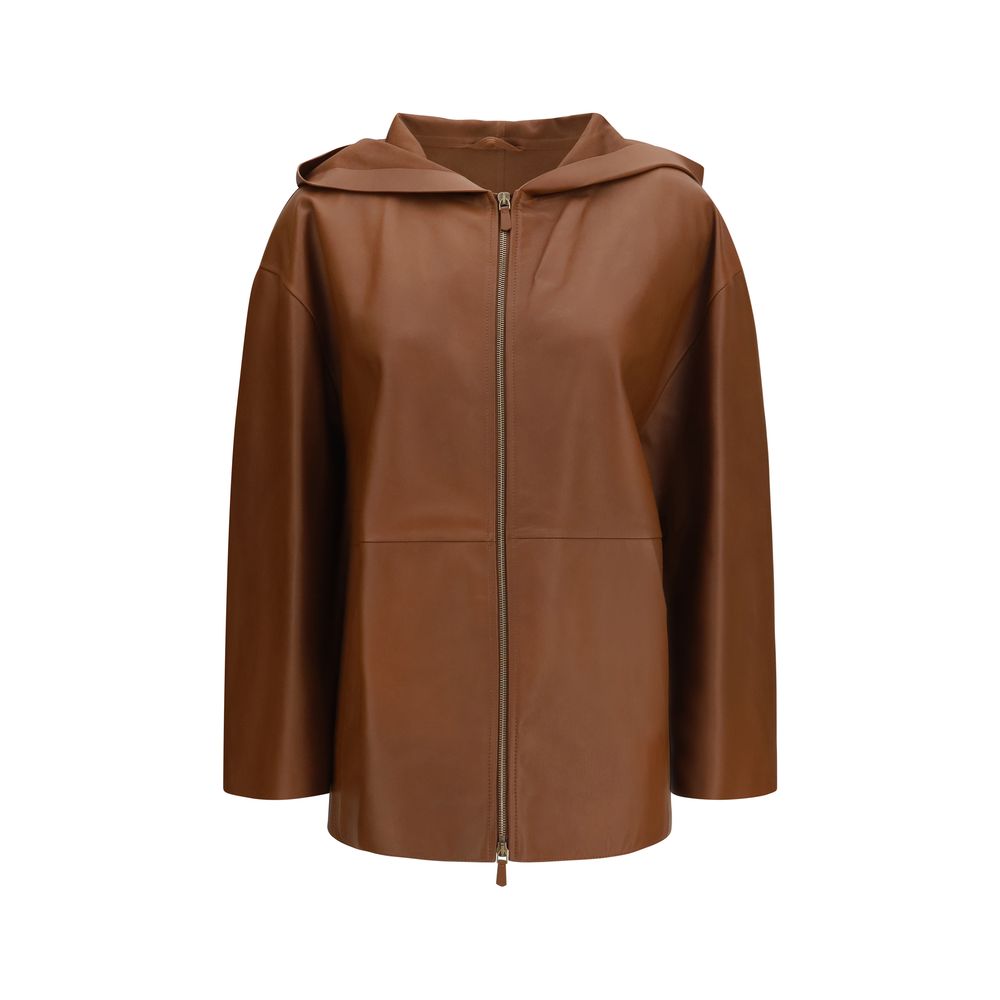 Max Mara Braune Lammlederjacke Ovis Aries