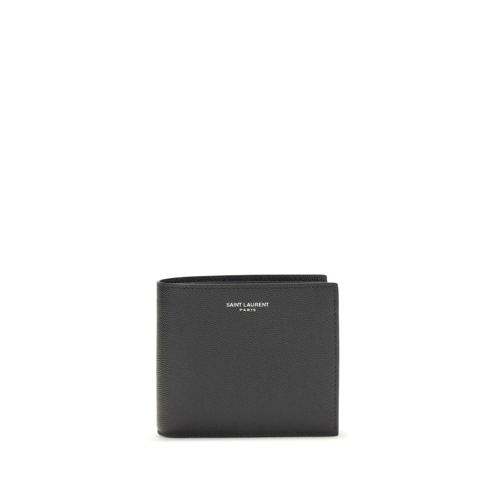 Saint Laurent Schwarzes Kalbsleder Bos Taurus Portemonnaie