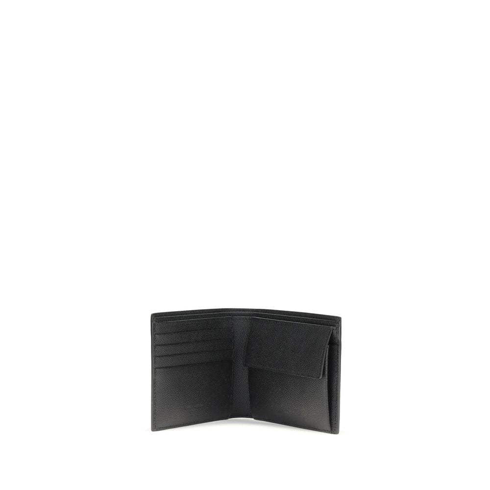 Saint Laurent Schwarzes Kalbsleder Bos Taurus Portemonnaie