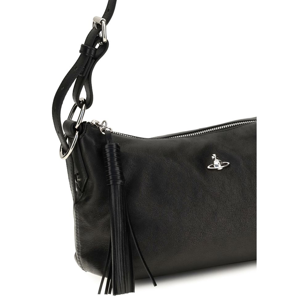 Vivienne Westwood Schwarze Lammleder-Handtasche