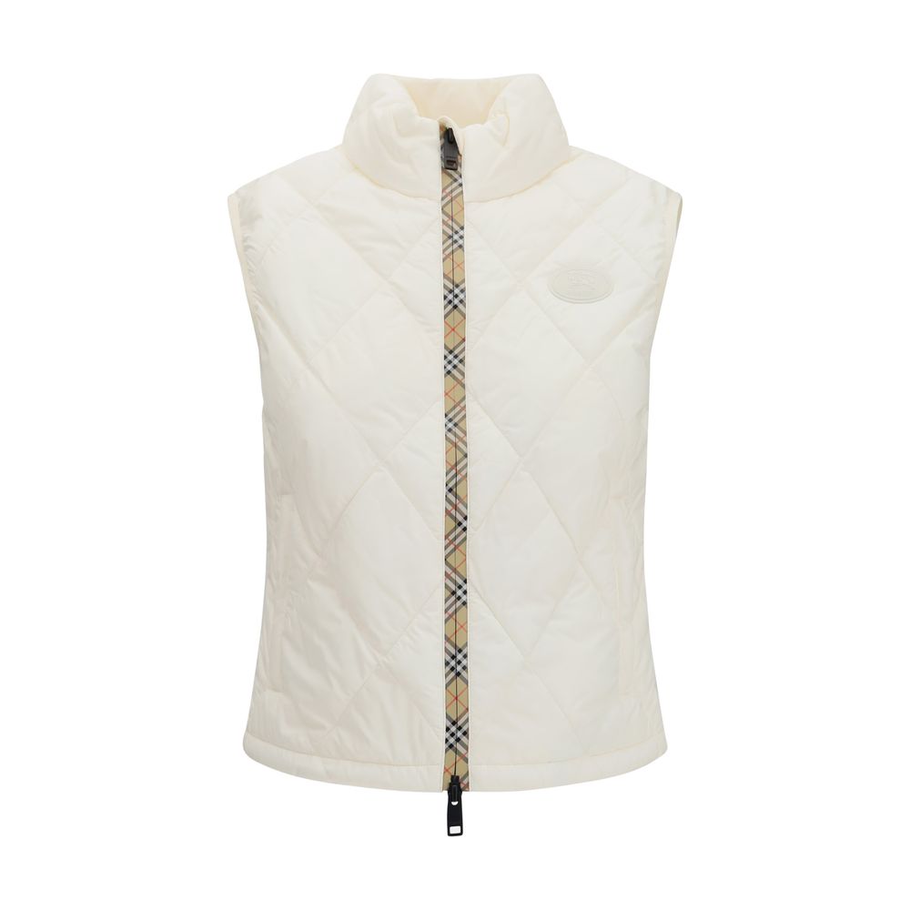 Burberry Weiße ärmellose Polyester-Jacke