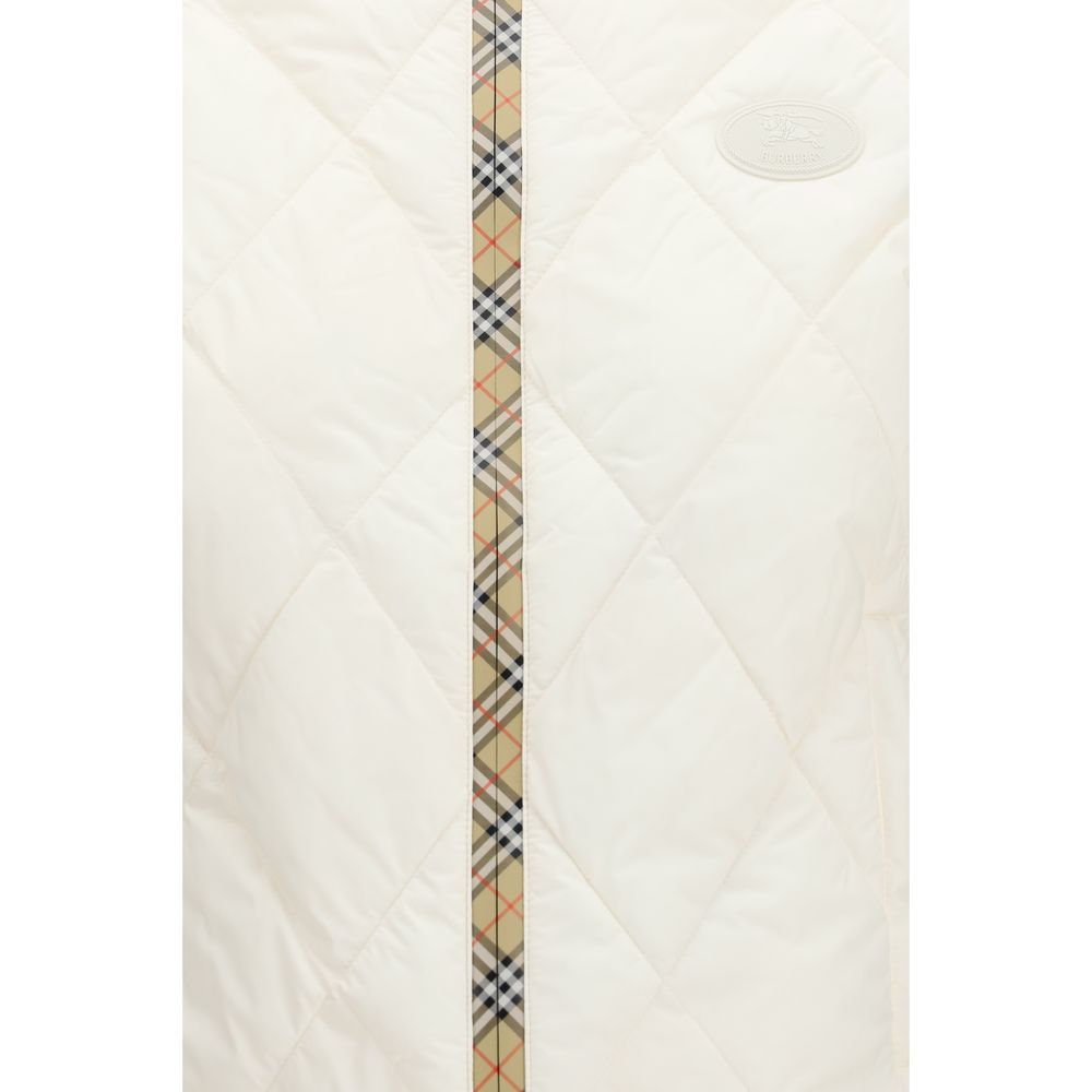 Burberry Weiße ärmellose Polyester-Jacke