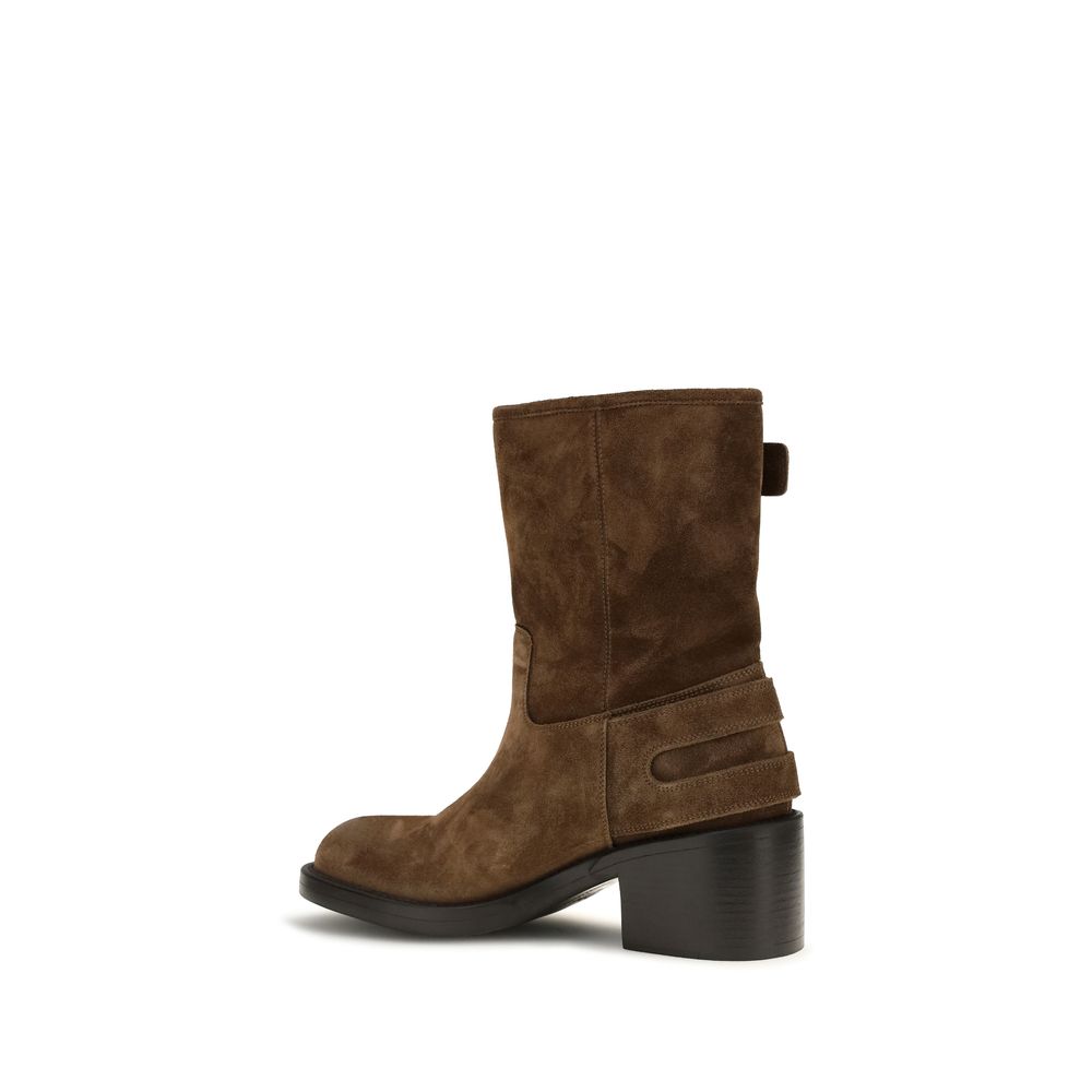 Chloé Braune Ankle Boots aus Kalbsleder Bos Taurus