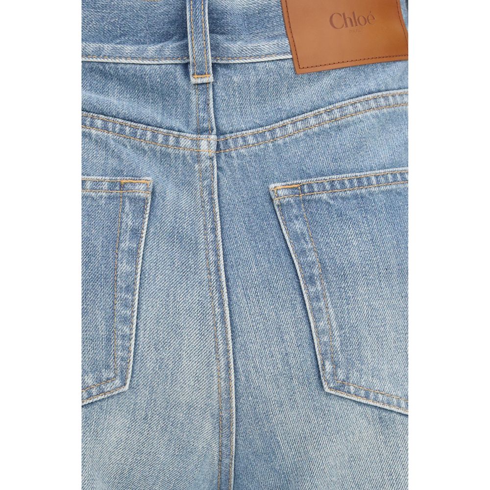 Chloé Blaue Baumwoll-Jeans mit ausgestelltem Bein