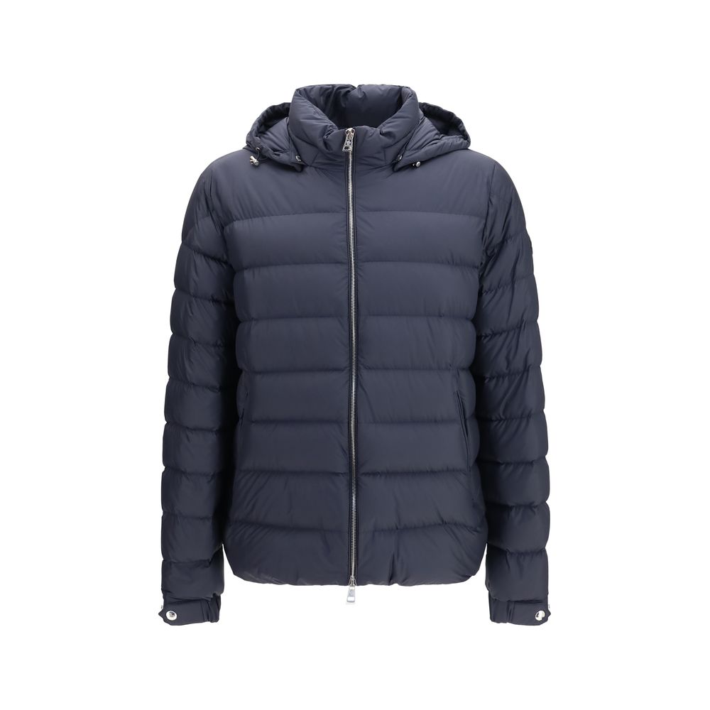 Moncler Blaue Daunenjacke in voller Länge