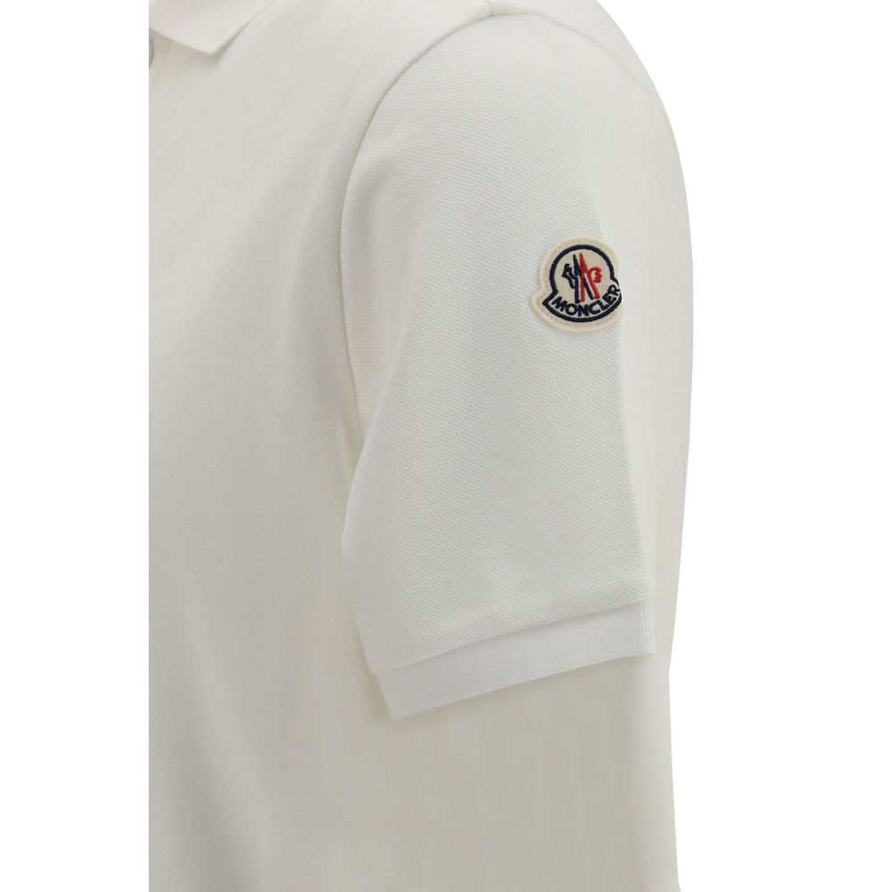 Moncler Weißes Poloshirt aus Baumwolle