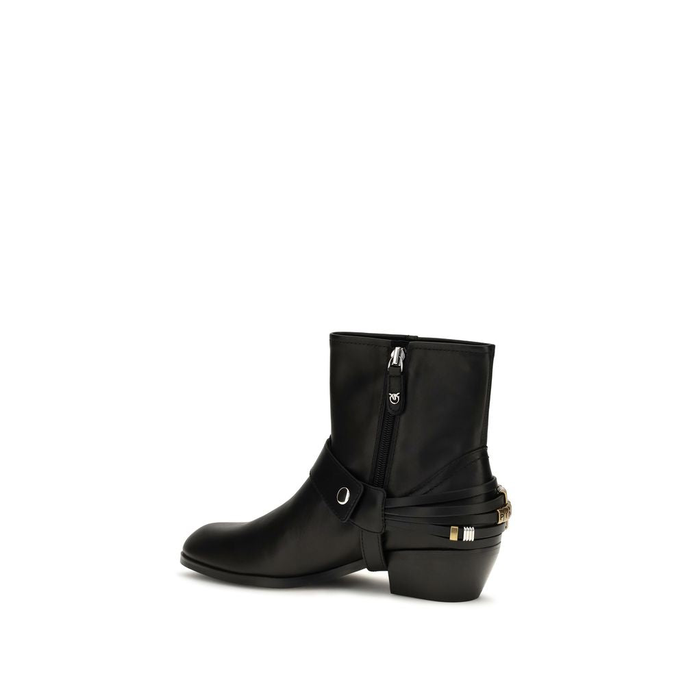 PINKO Schwarze Ankle Boots aus Kalbsleder Bos Taurus