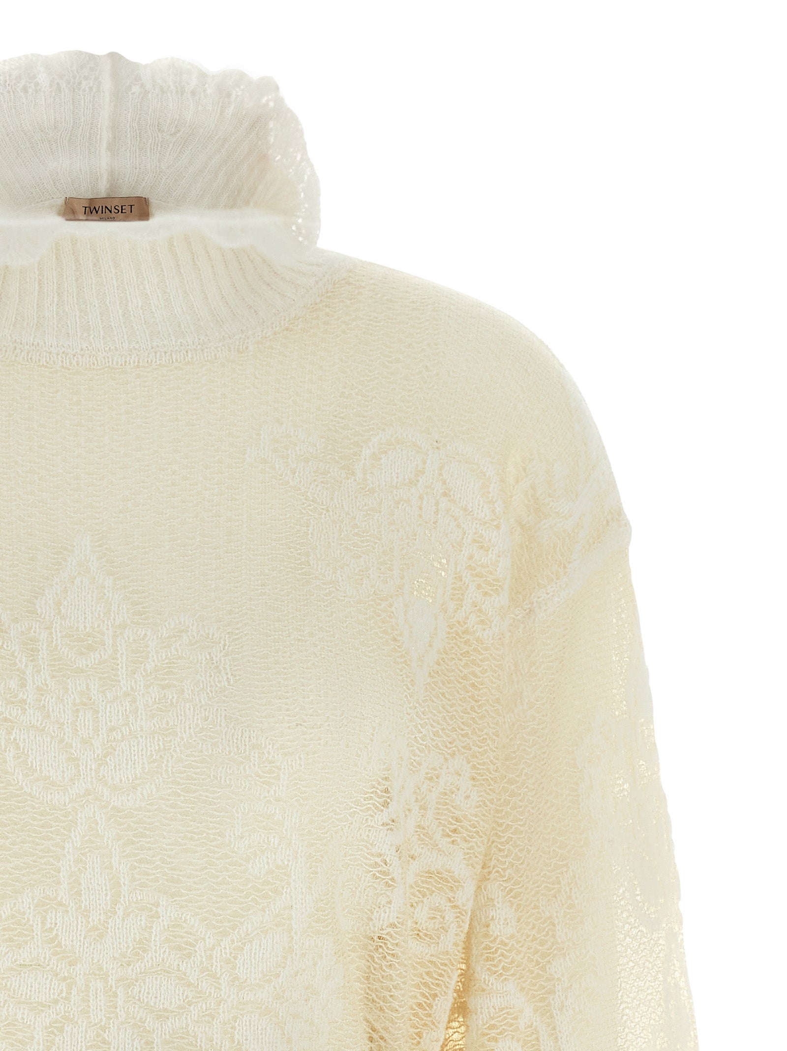 Twinset Weiße Strickjacke aus Polyamid