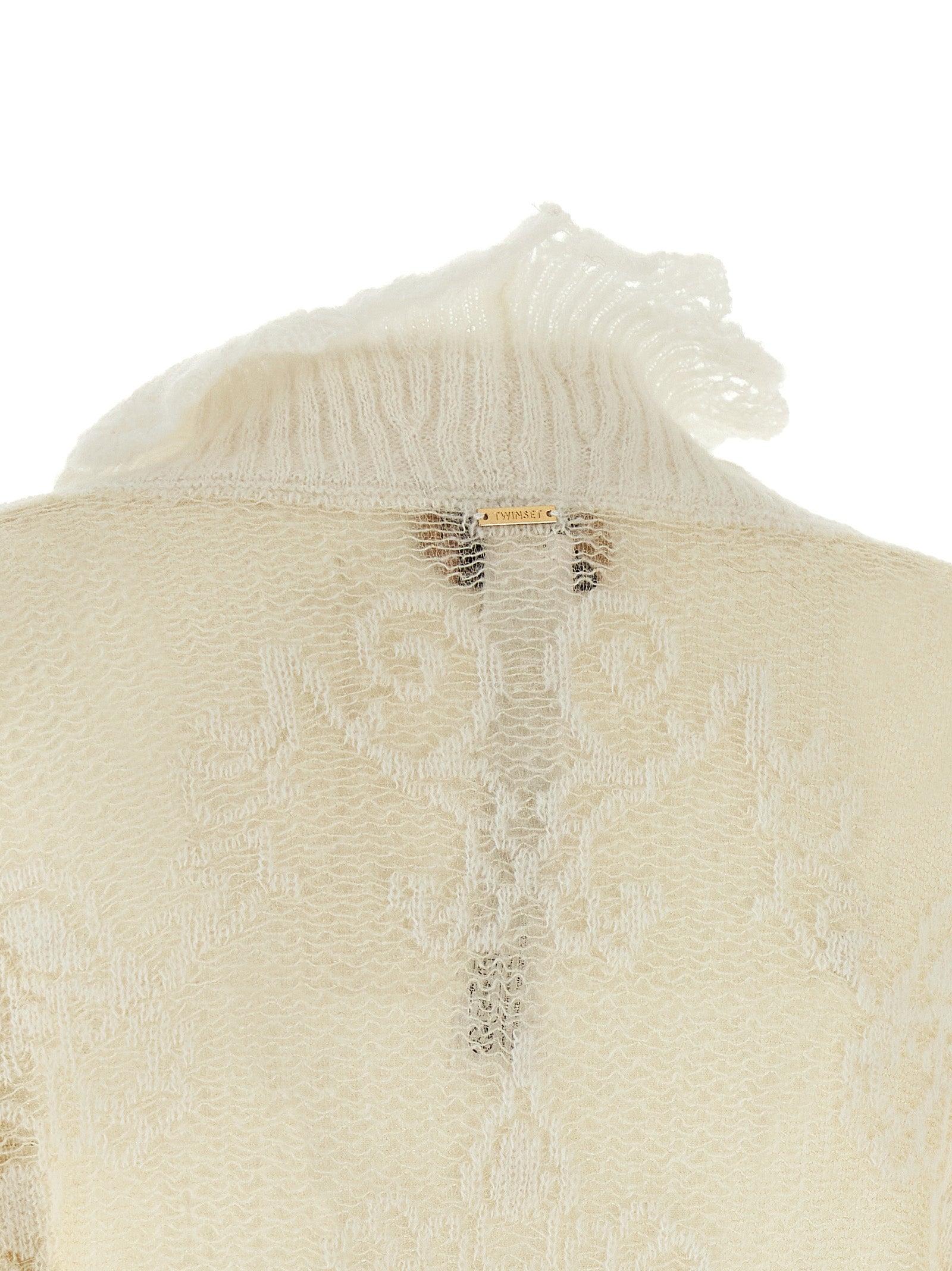 Twinset Weiße Strickjacke aus Polyamid