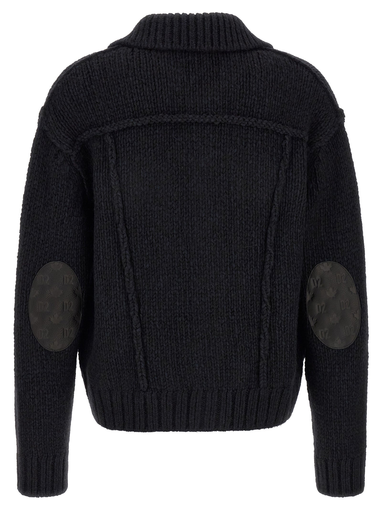 Dsquared² Blauer Marabou-Strickjacke