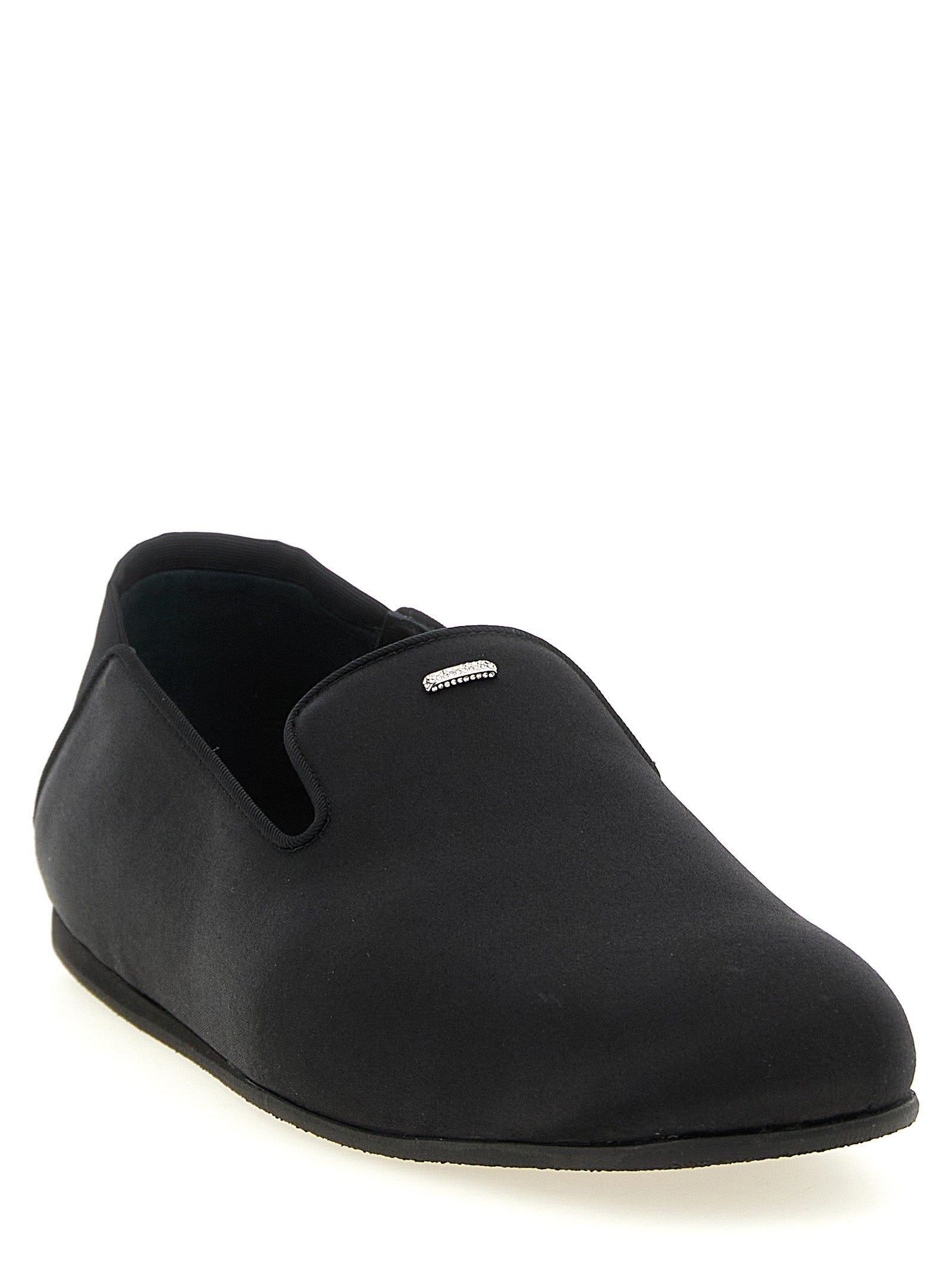 Giuseppe Zanotti Schwarze Loafer aus Viskose zum Hineinschlüpfen