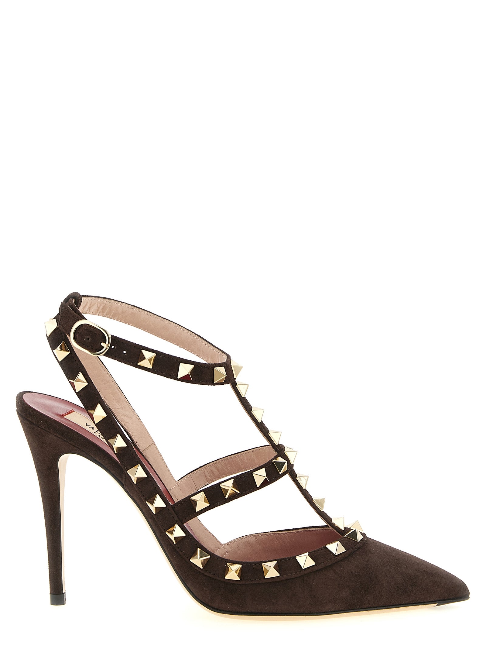 Valentino Garavani Braune Pumps aus Kalbsleder mit hohem Absatz