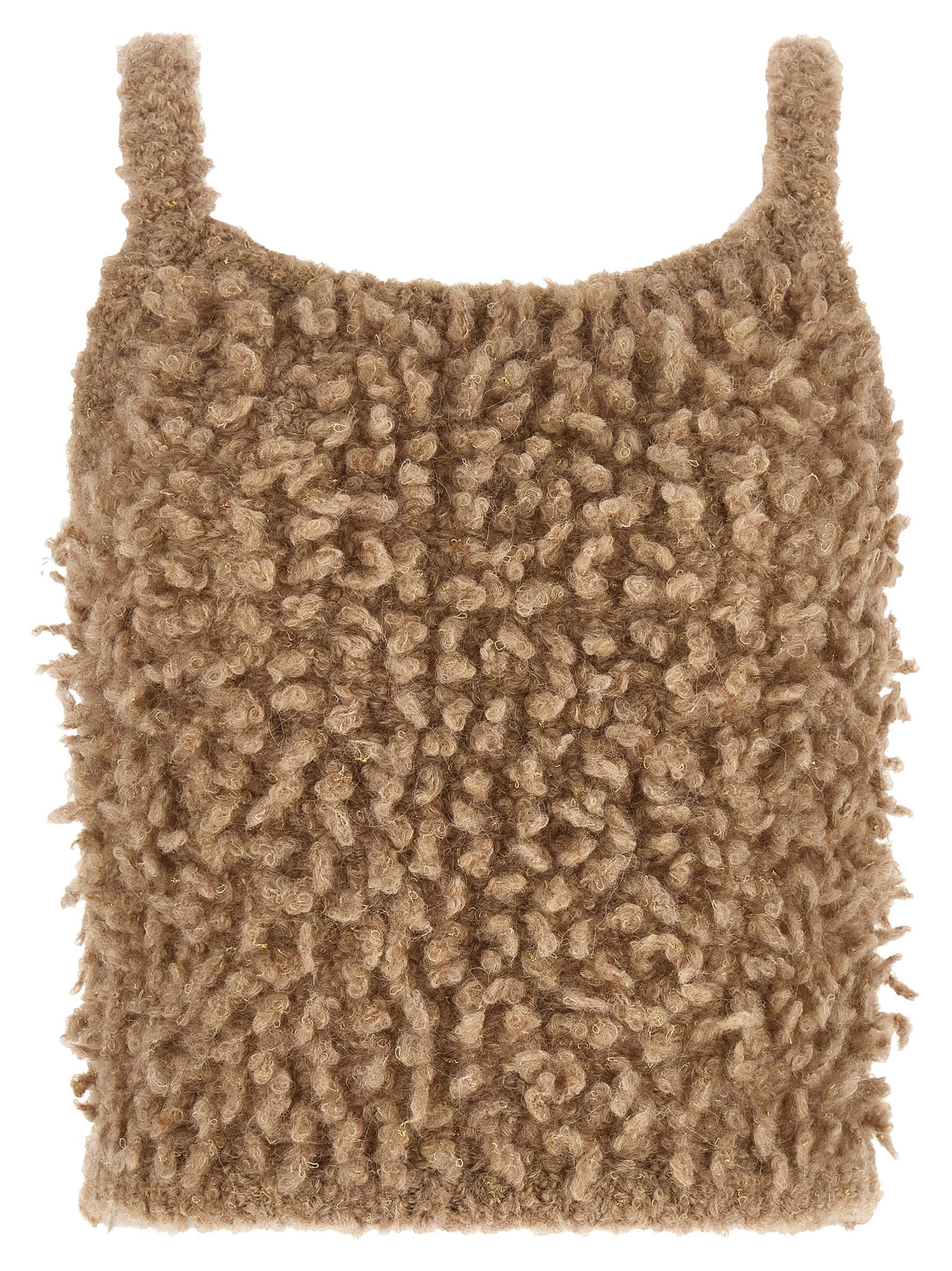 Peserico Ärmelloser Pullover aus beigem Wollgemisch
