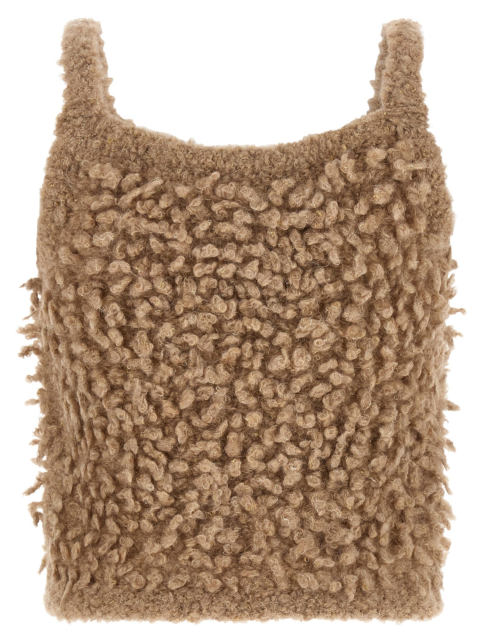 Peserico Ärmelloser Pullover aus beigem Wollgemisch