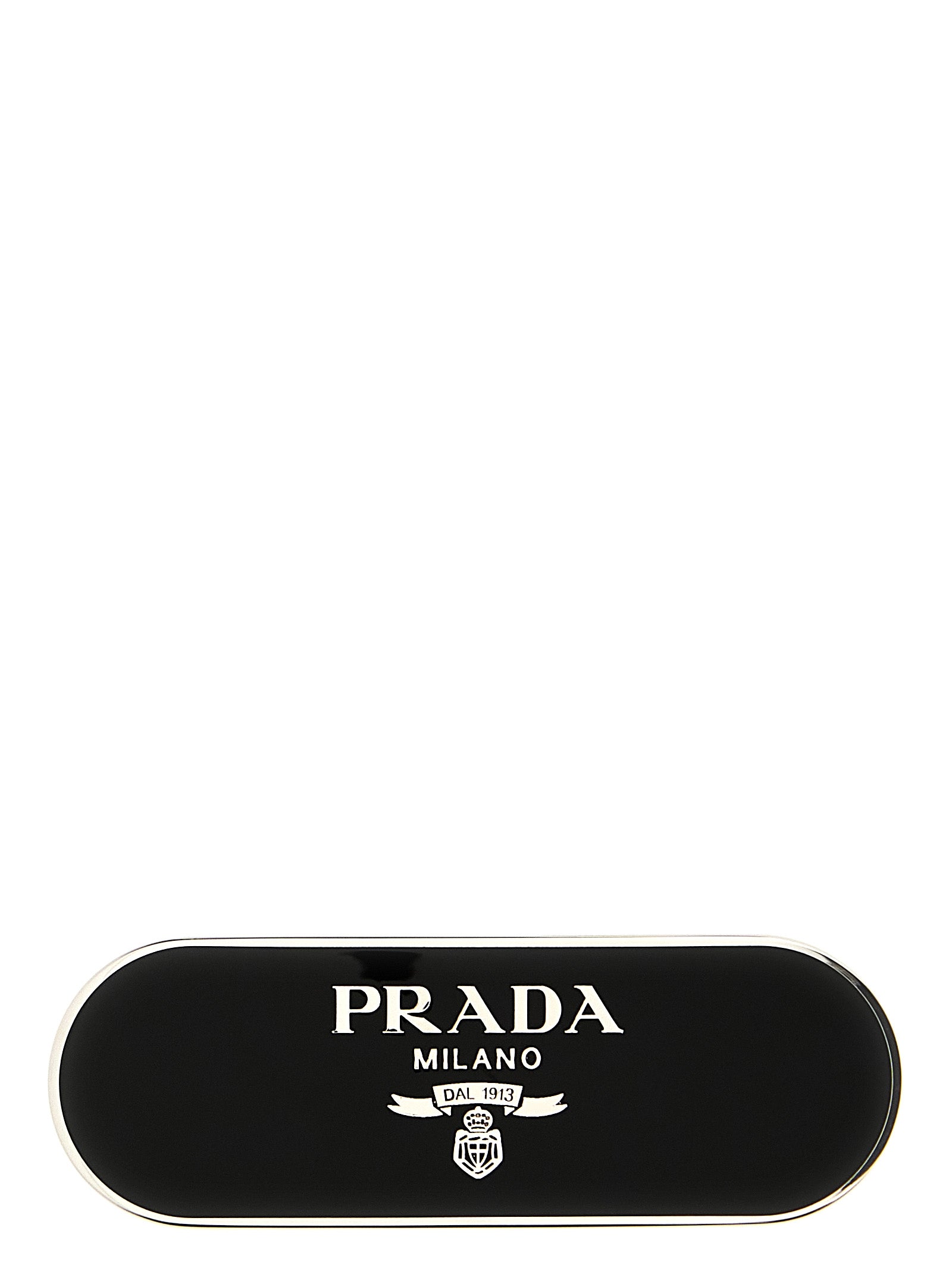 Prada Schwarze Haarklammer aus Edelstahl