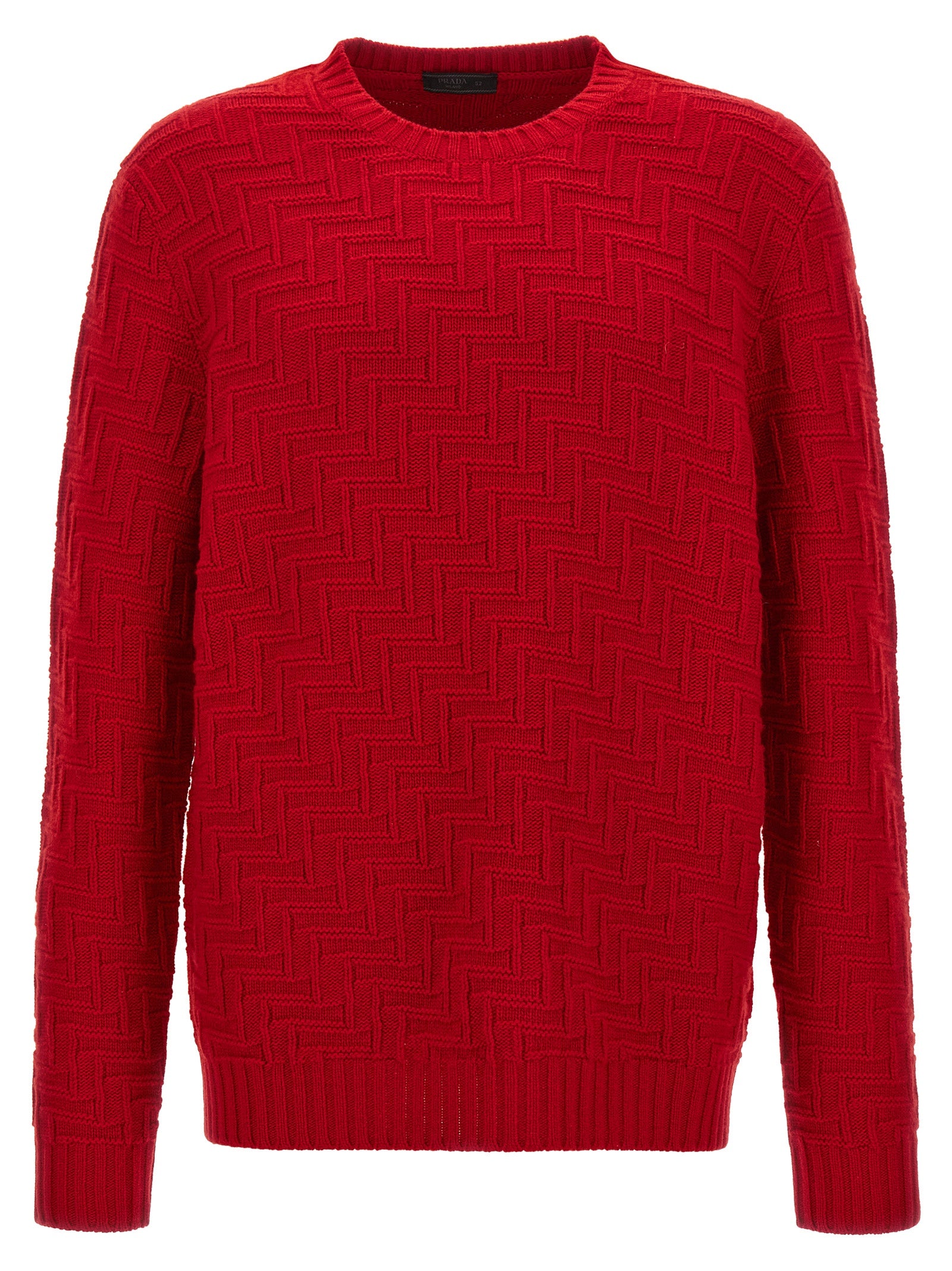 Prada Mehrfarbige Strickjacke aus reiner Schurwolle