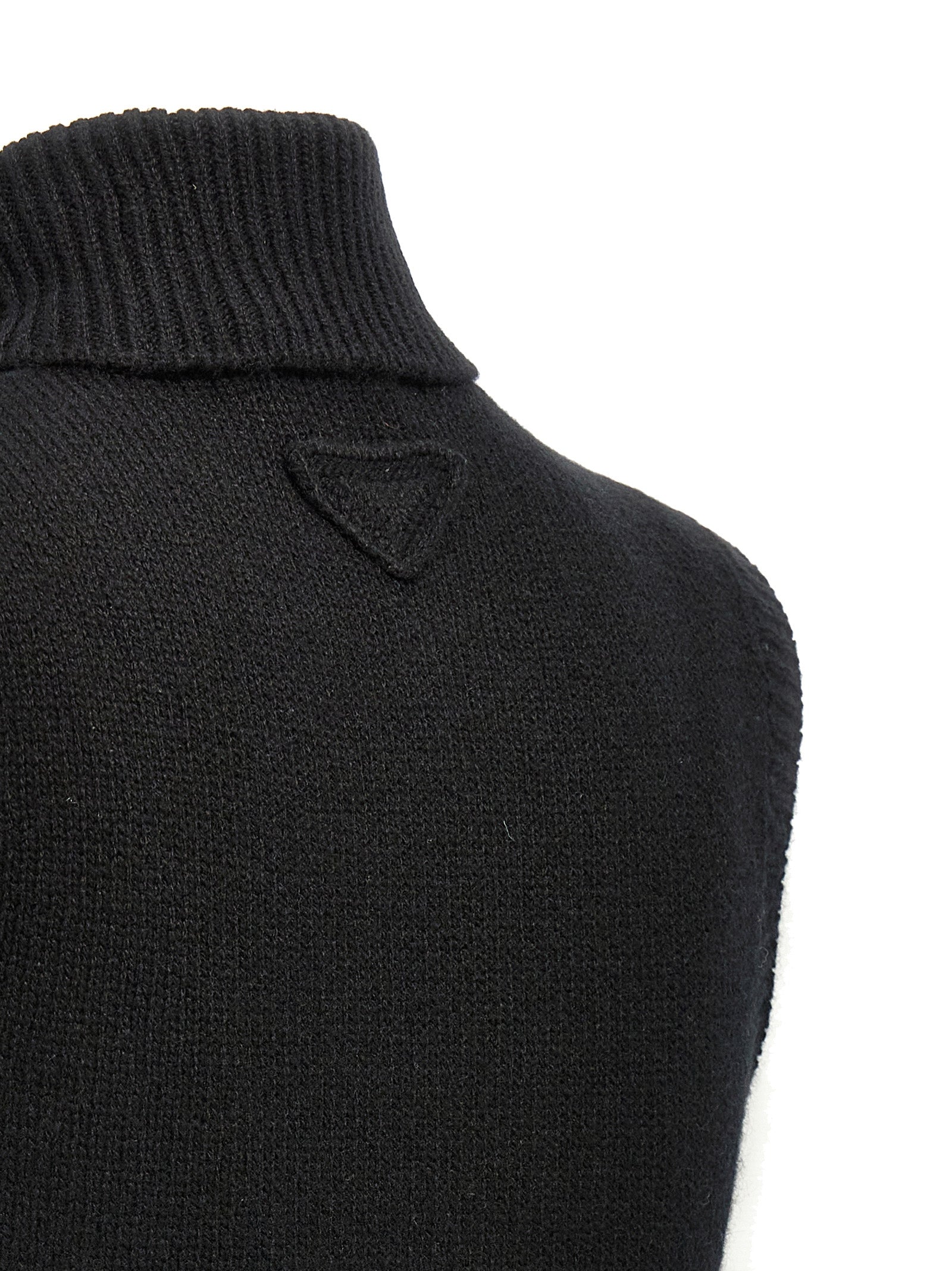 Prada Ärmellose schwarze Kaschmirjacke