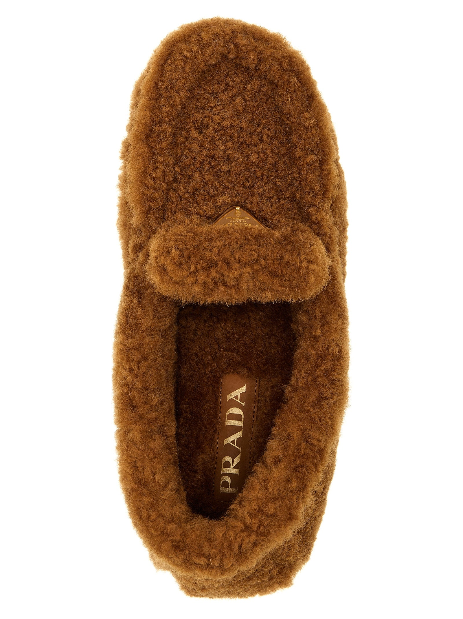 Prada Braune Lammleder-Loafer zum Hineinschlüpfen