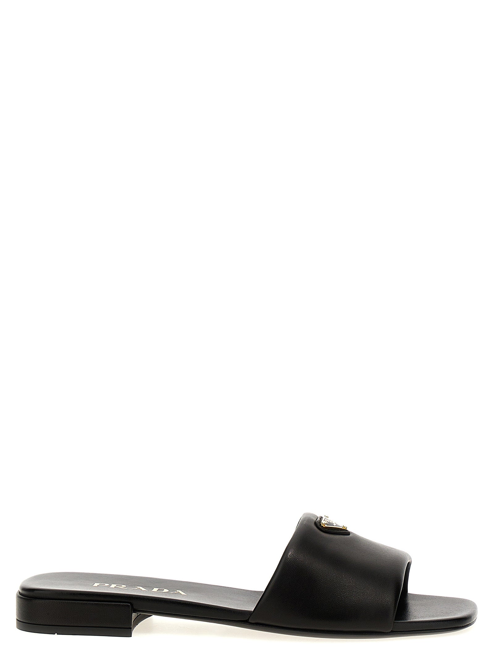 Prada Schwarze Lammleder-Slipper