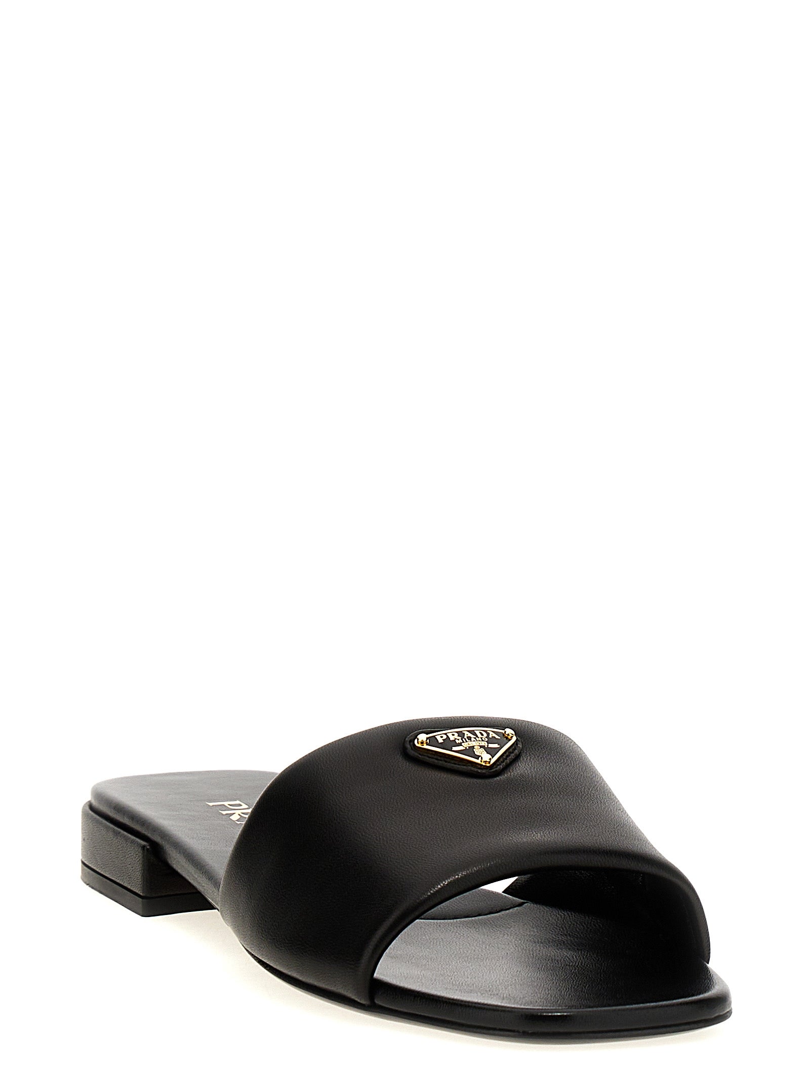 Prada Schwarze Lammleder-Slipper