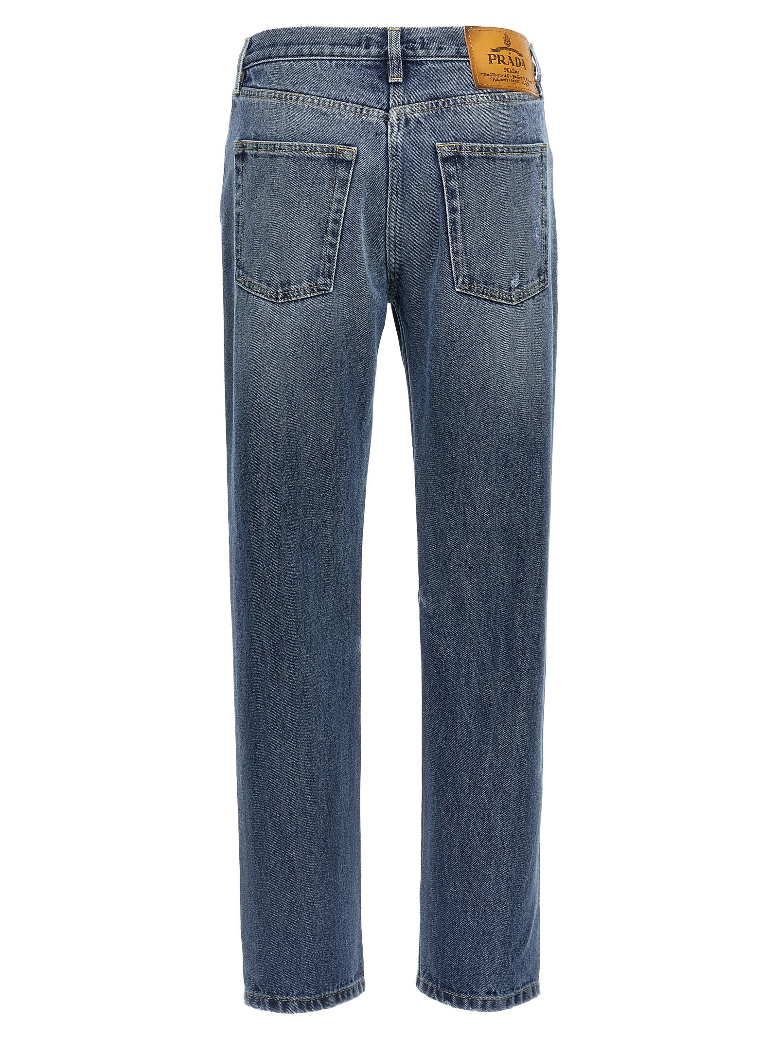 Prada Blaue Jeans aus Baumwolle im geraden Schnitt
