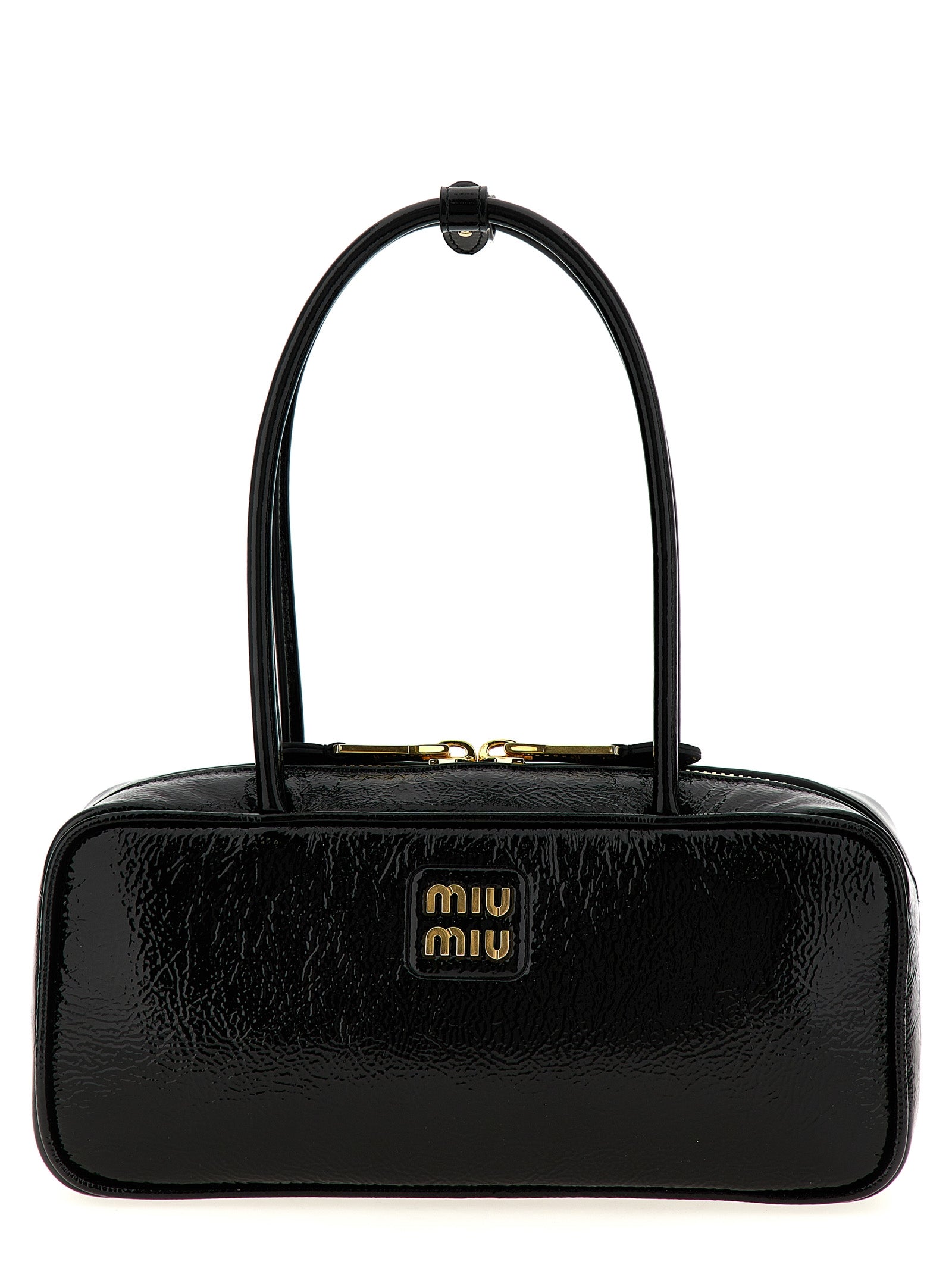 Miu Miu Schwarze Lammleder-Schultertasche