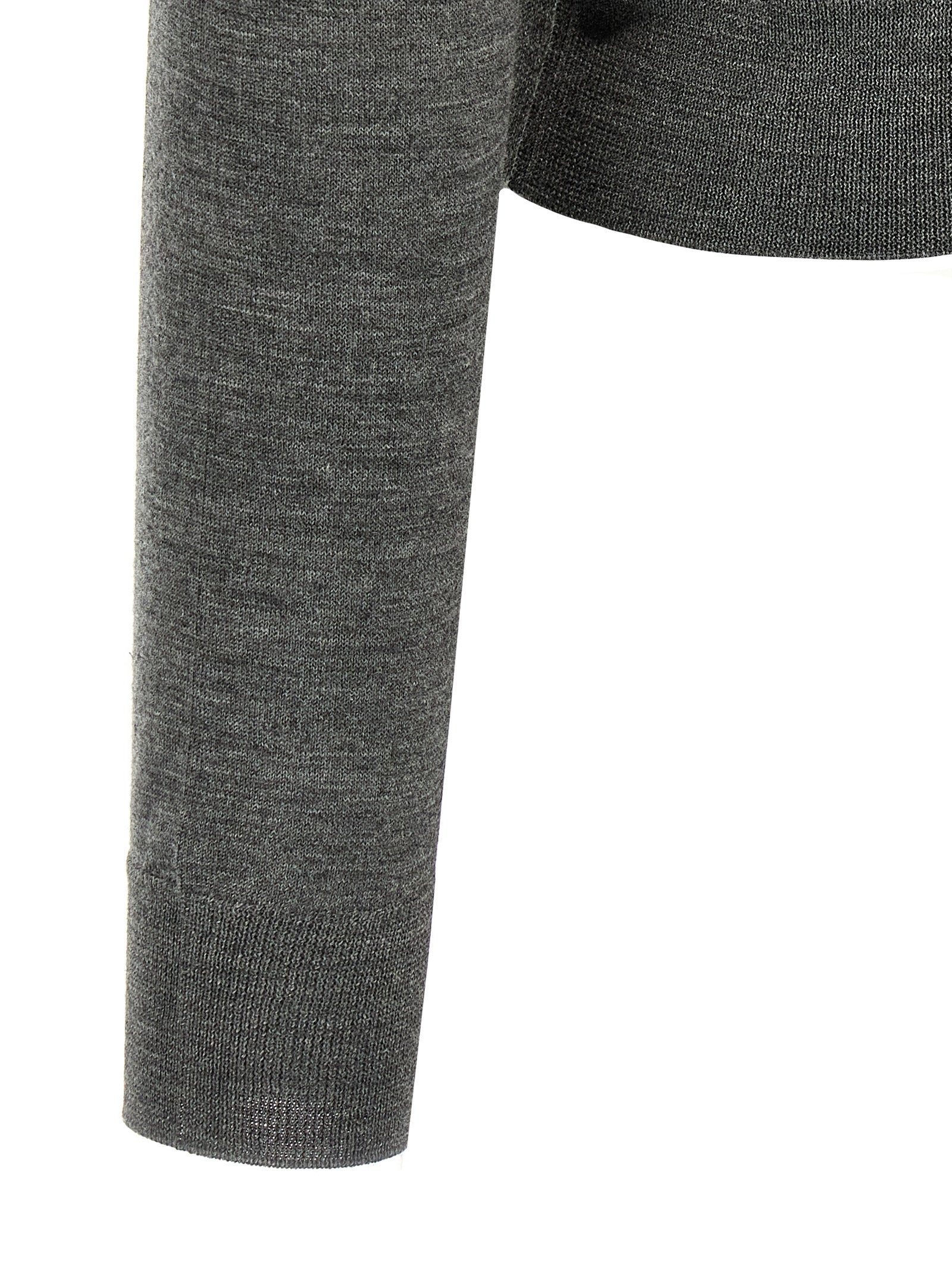 Prada Grauer Cardigan aus reiner Schurwolle