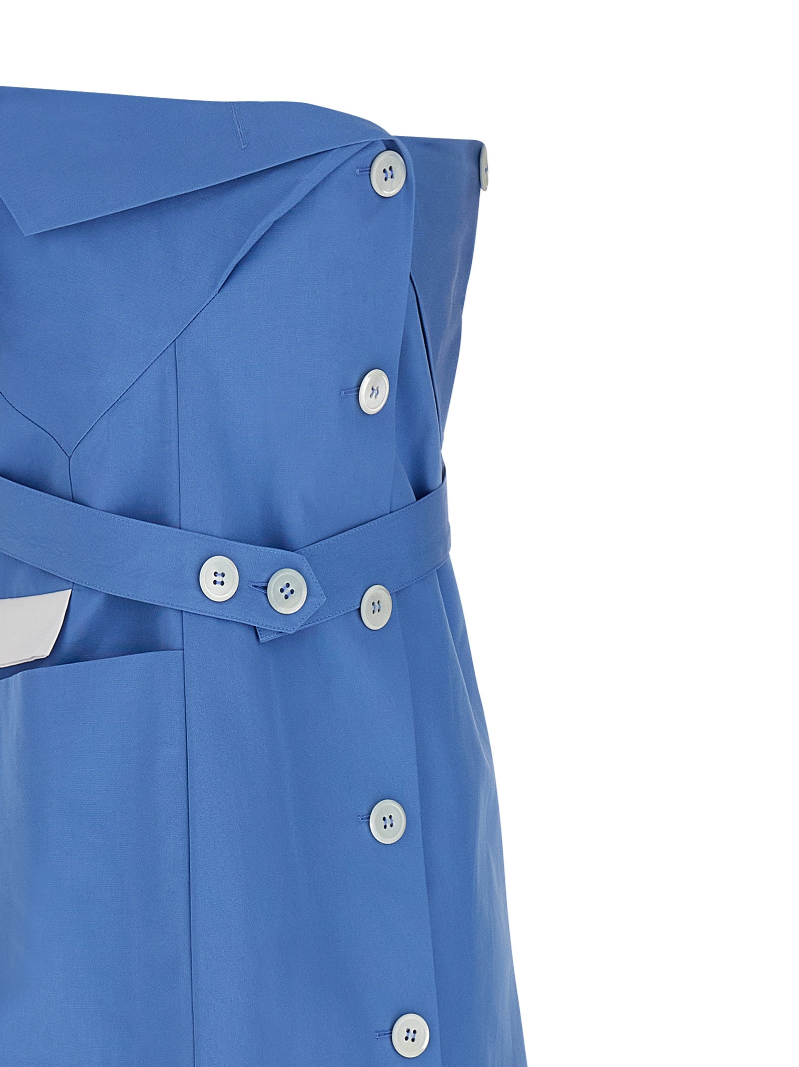 Miu Miu Kurzes blaues Baumwollkleid