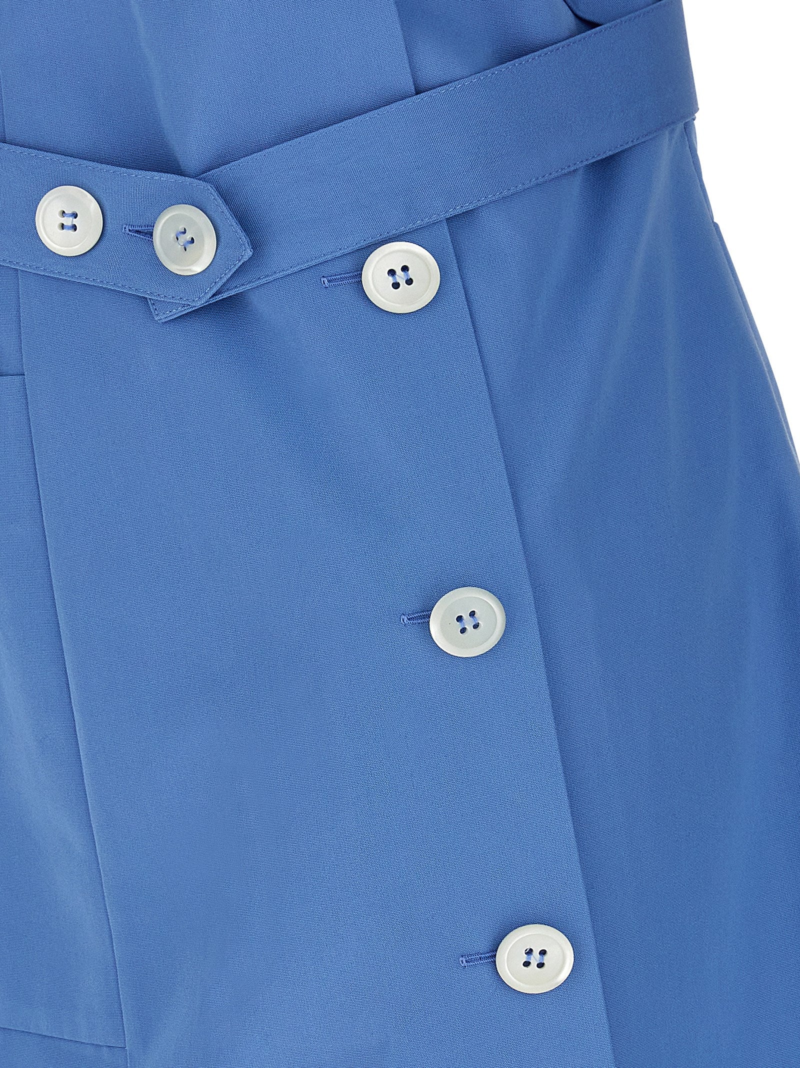 Miu Miu Kurzes blaues Baumwollkleid