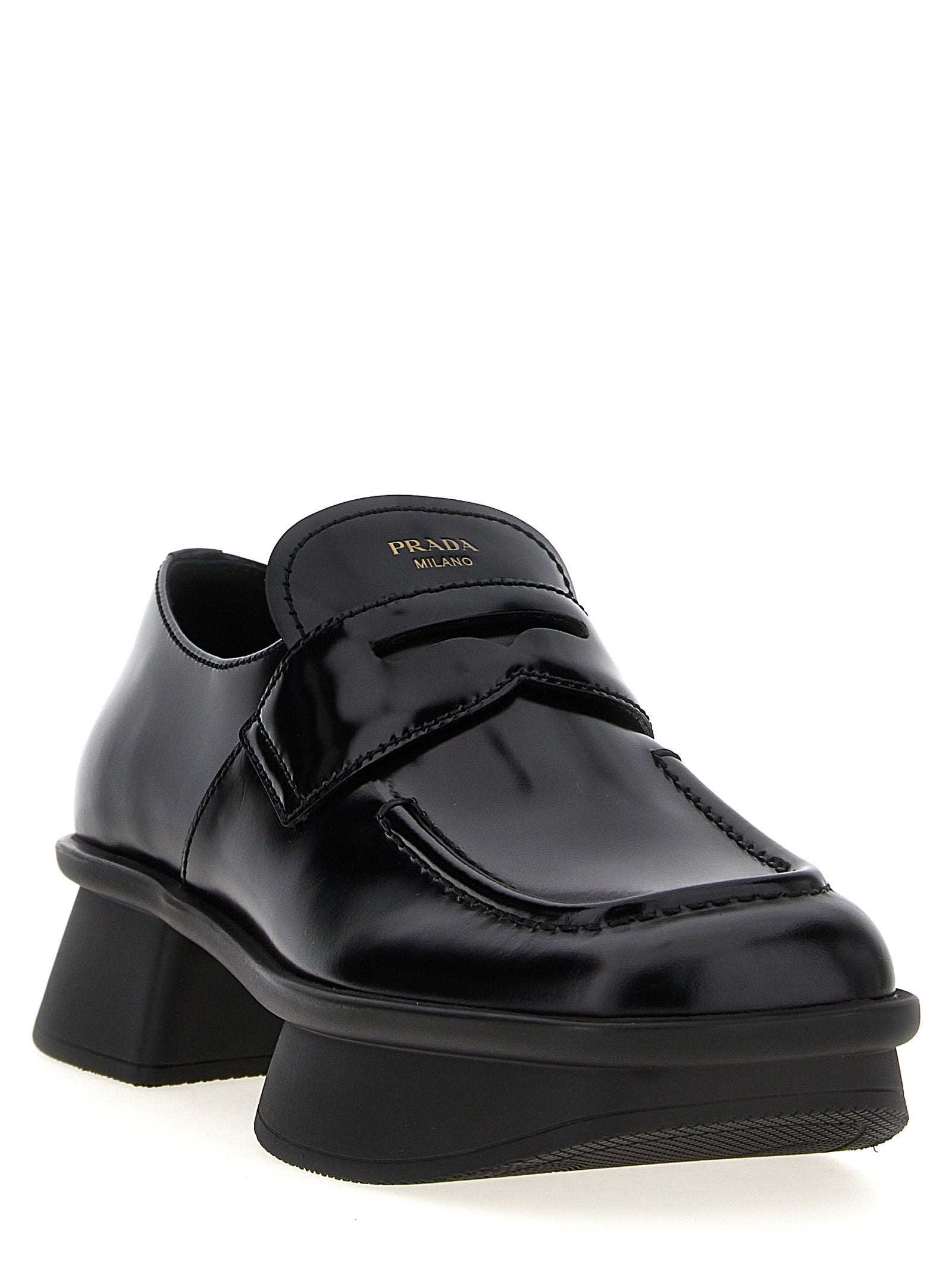 Prada Schwarze Loafer aus Kalbsleder zum Hineinschlüpfen