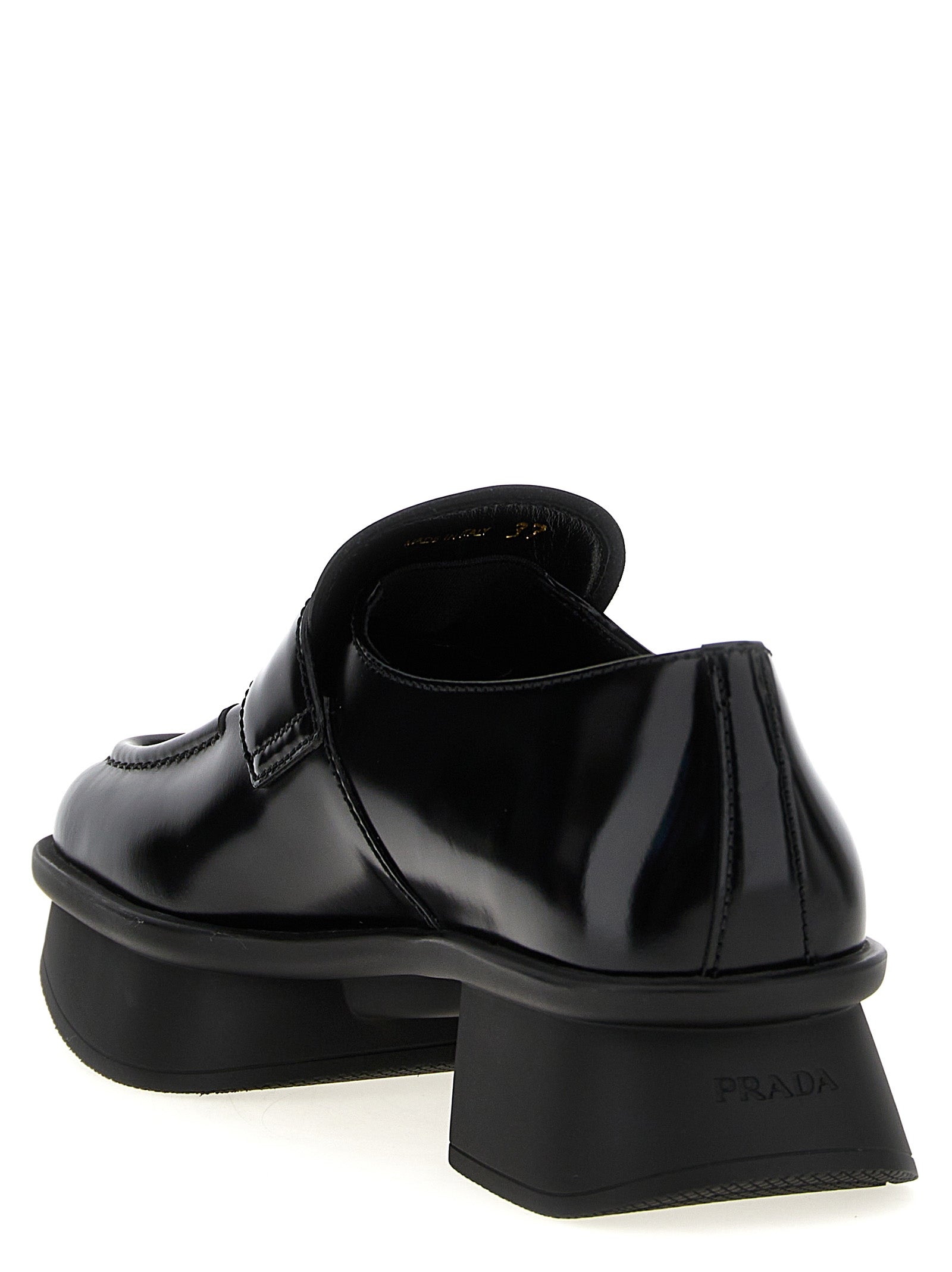 Prada Schwarze Loafer aus Kalbsleder zum Hineinschlüpfen