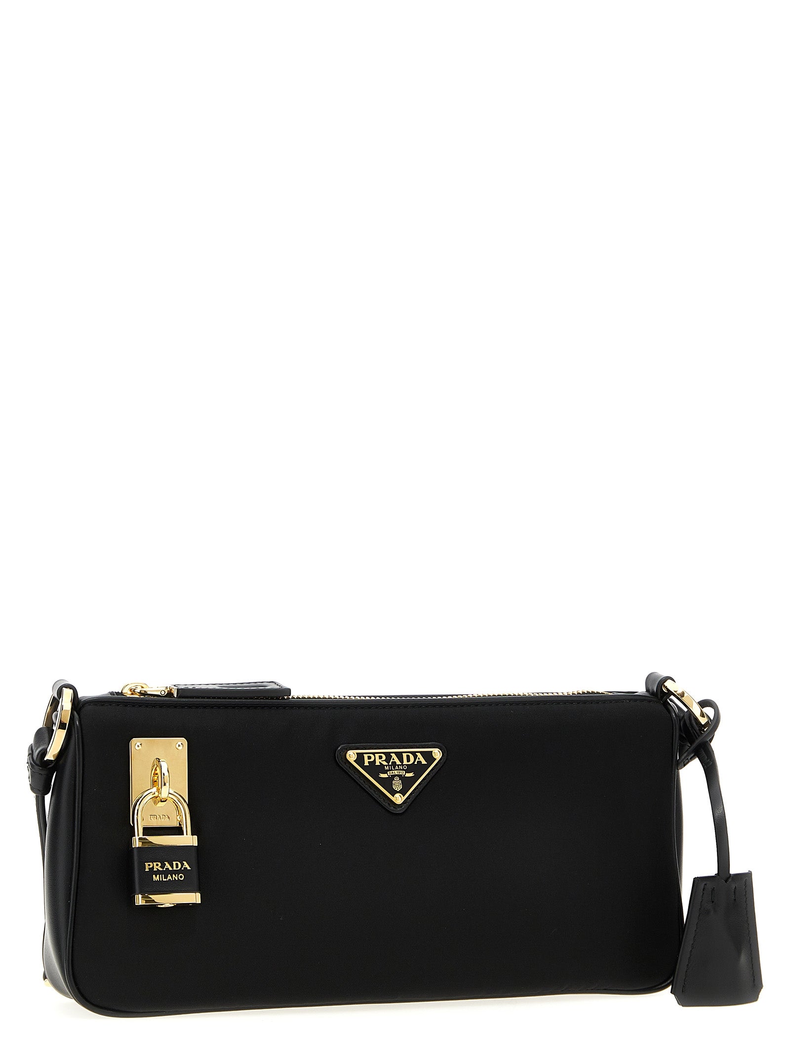 Prada Schwarze Schultertasche aus Polyamid