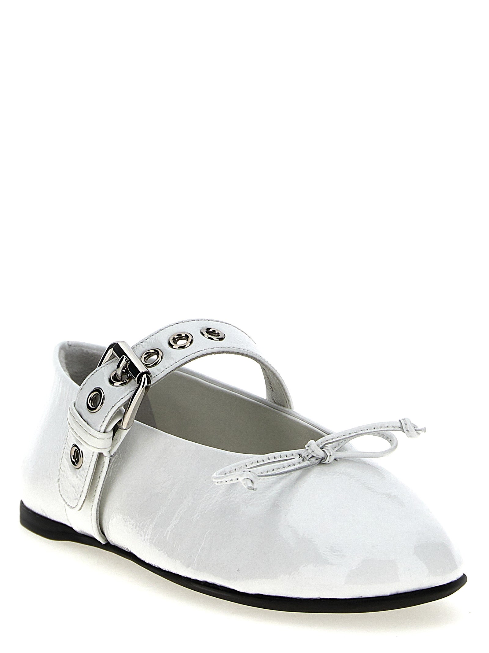 Miu Miu Weiße Ballerinas aus Kalbsleder