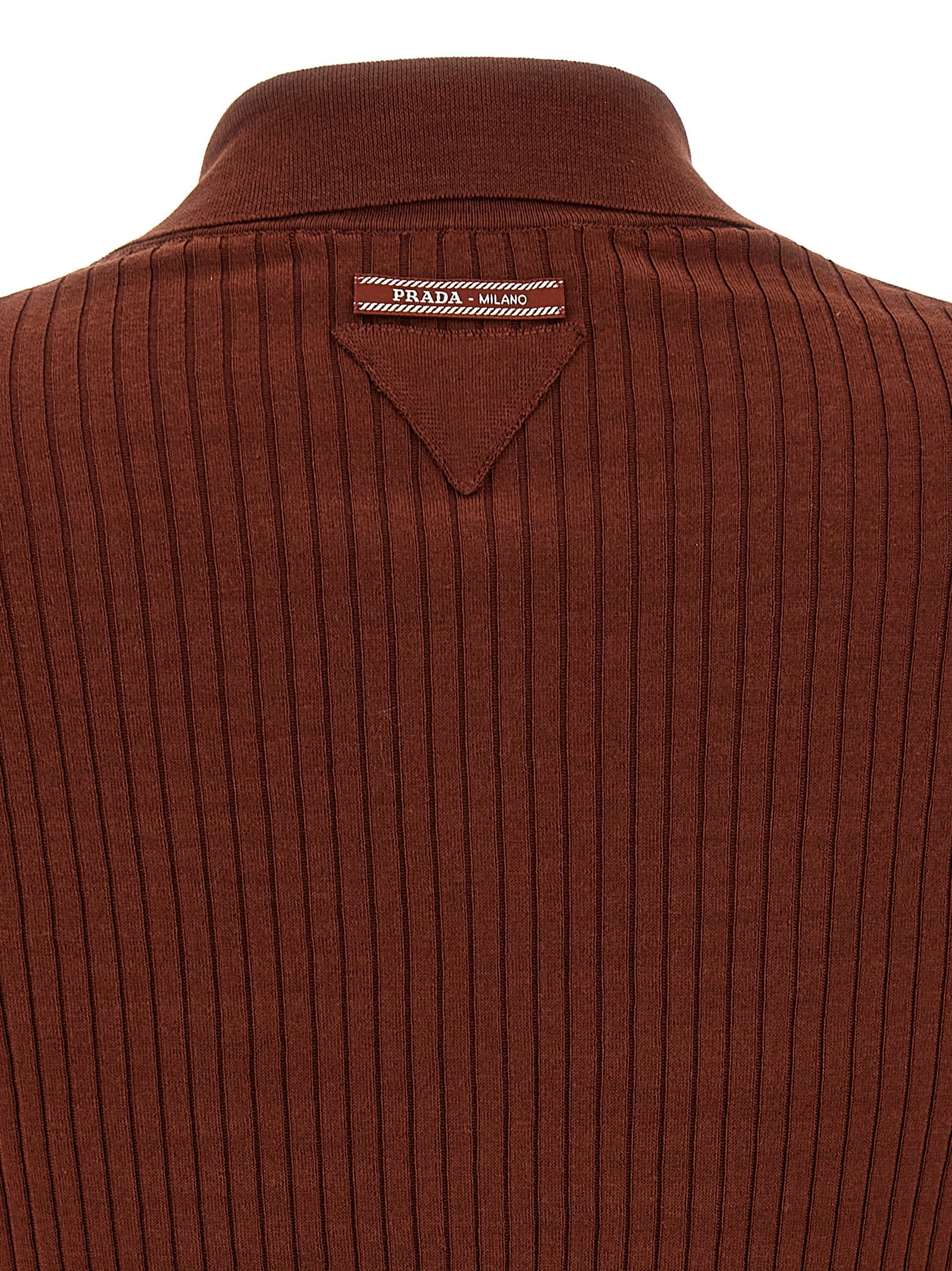 Prada Braunes Baumwoll-Polohemd