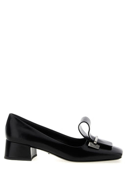 Prada Schwarze Pumps aus Kalbsleder mit mittlerem Absatz