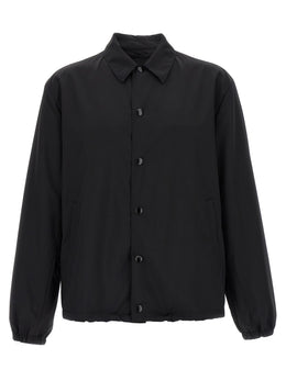 Prada Schwarze Wolljacke in voller Länge