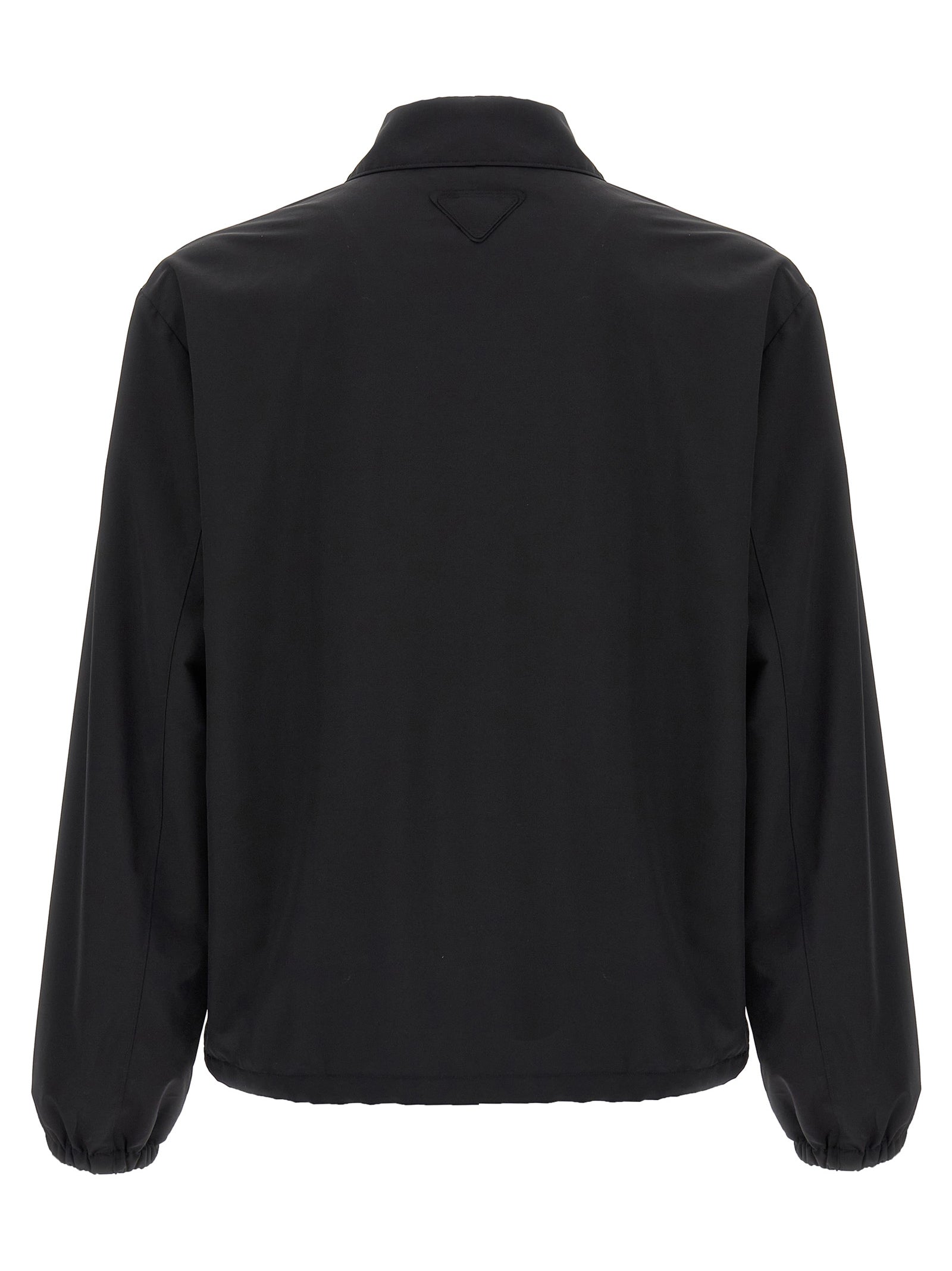 Prada Schwarze Wolljacke in voller Länge